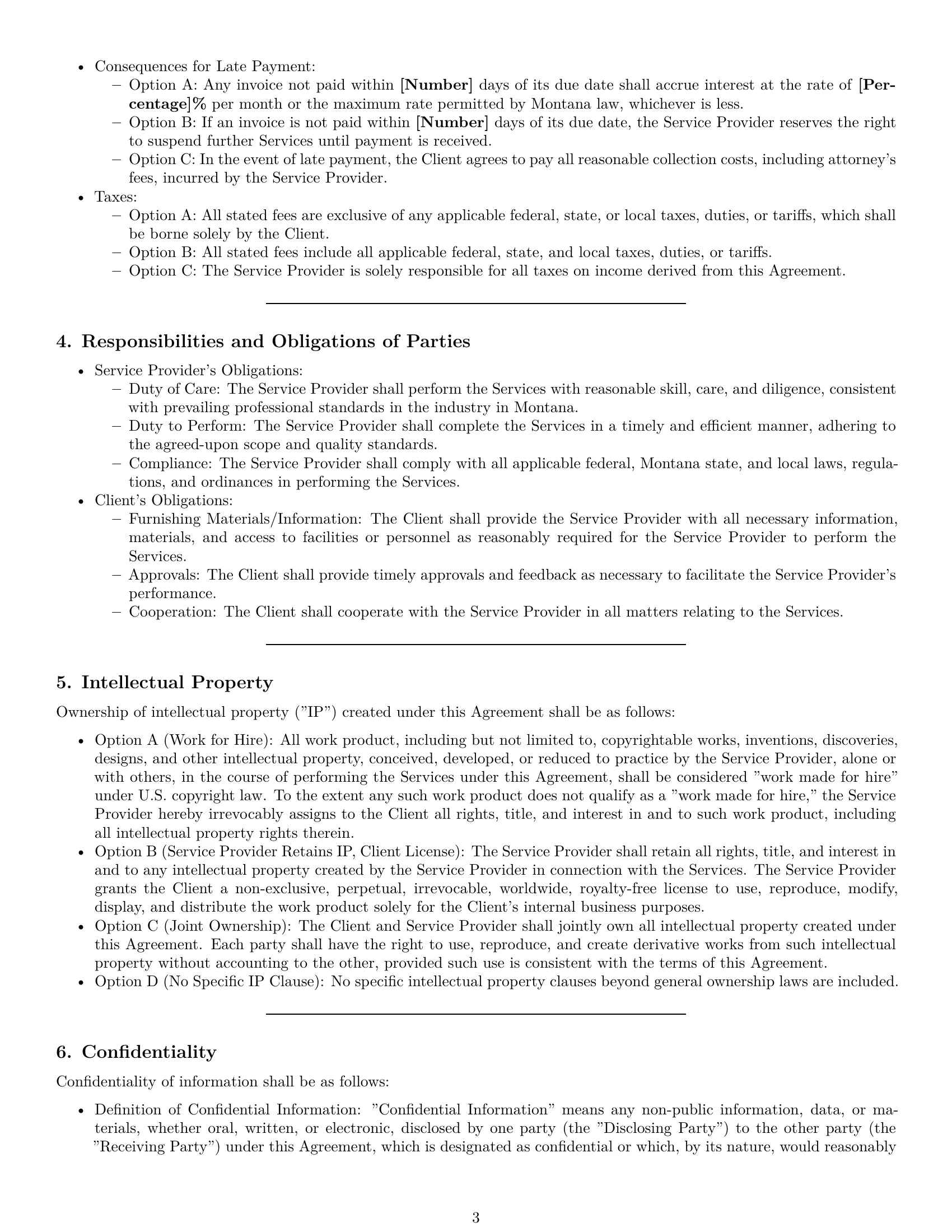 Preview page 3 of Pro Montana service contract template