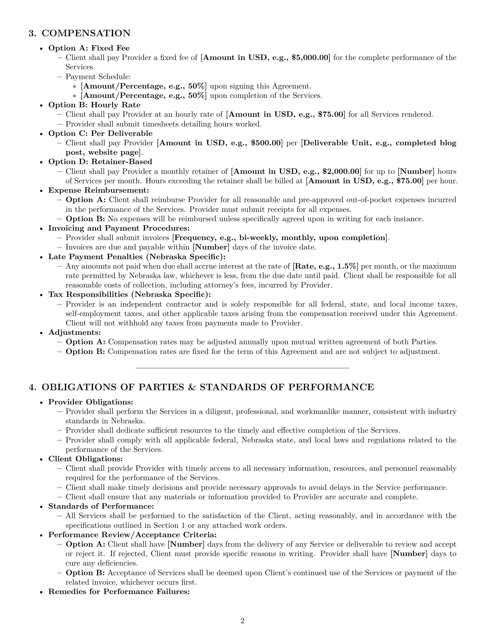 Preview page 2 of Pro Nebraska service contract template