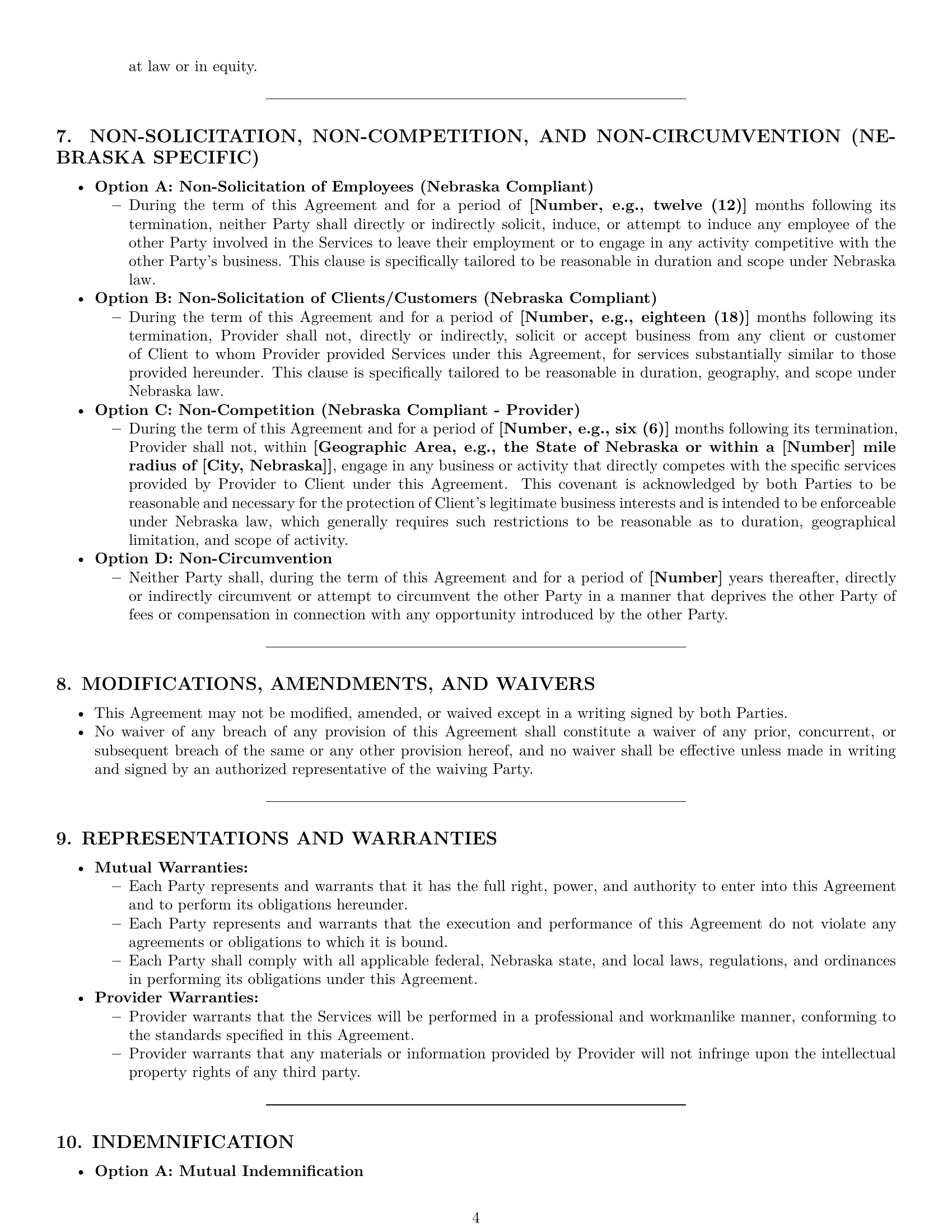 Preview page 4 of Pro Nebraska service contract template