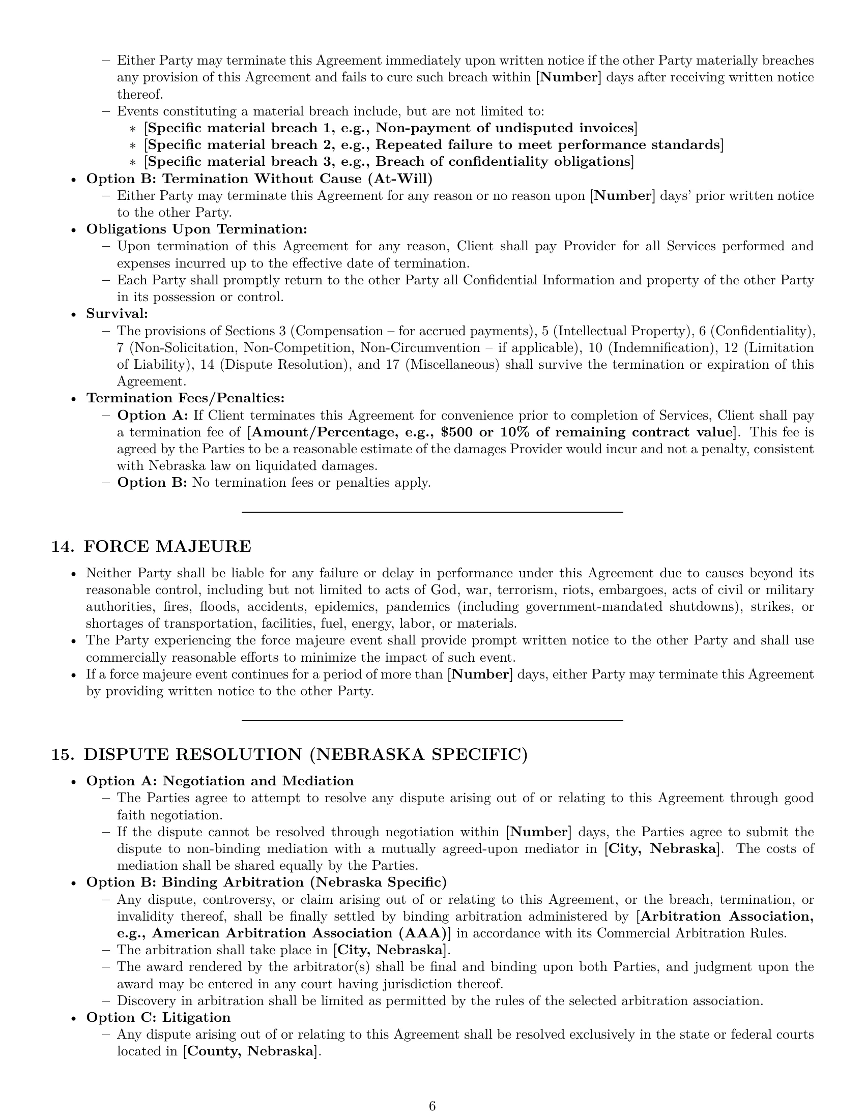 Preview page 6 of Pro Nebraska service contract template