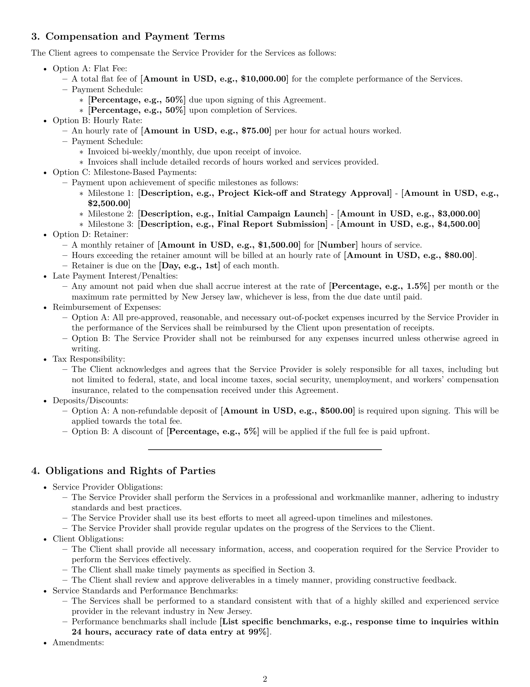 Preview page 2 of Pro New Jersey service contract template