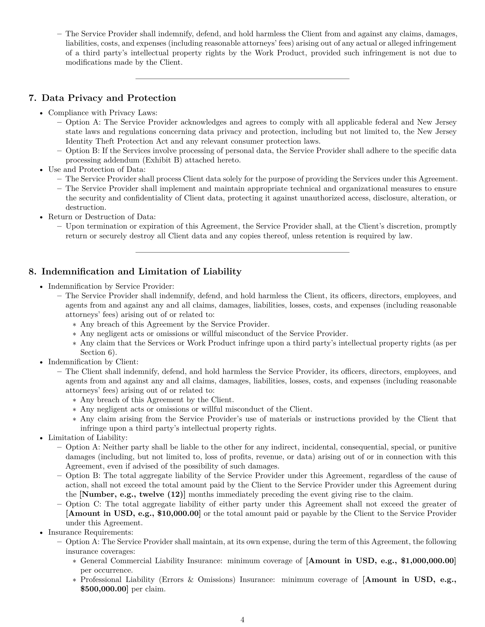 Preview page 4 of Pro New Jersey service contract template