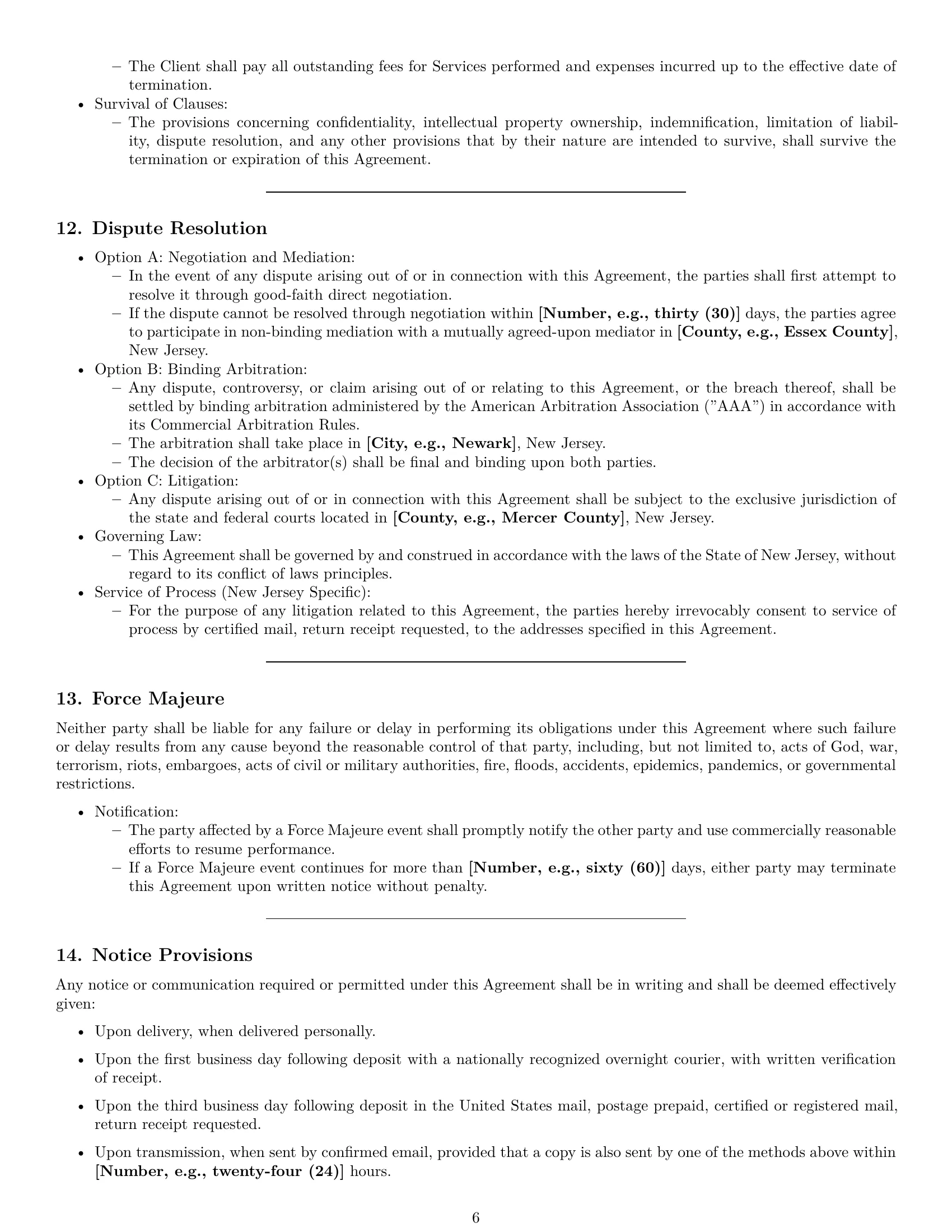 Preview page 6 of Pro New Jersey service contract template