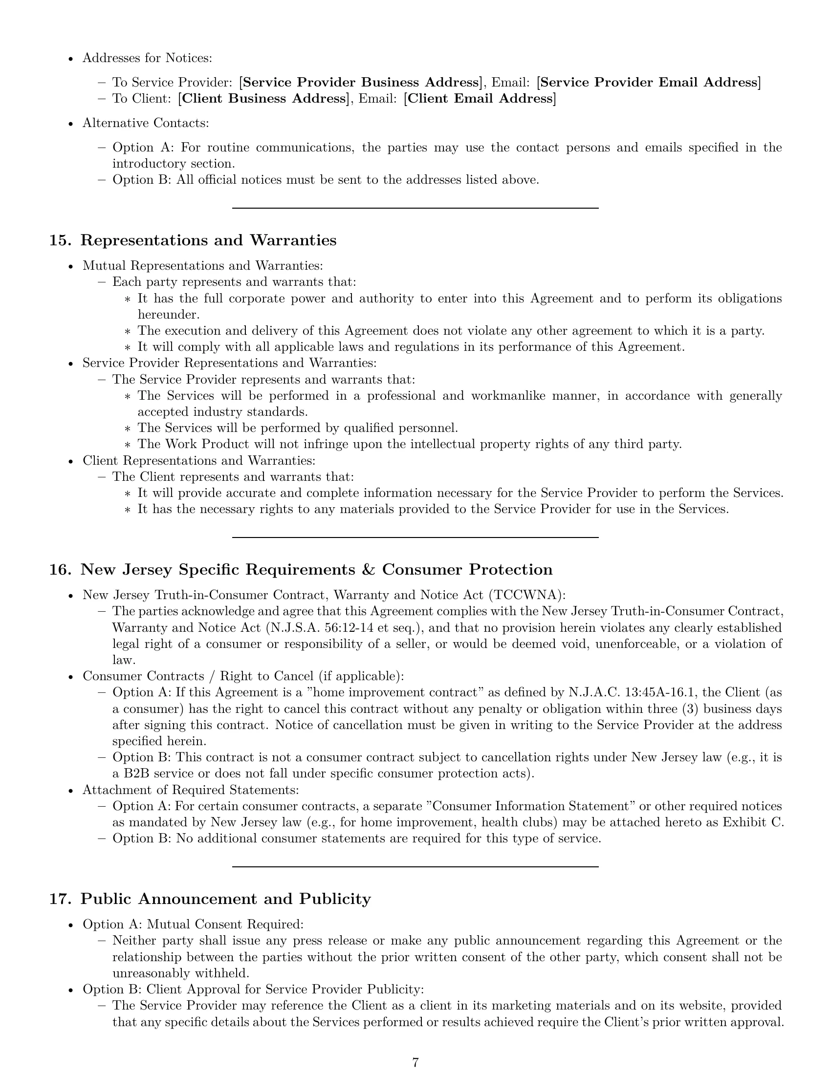 Preview page 7 of Pro New Jersey service contract template
