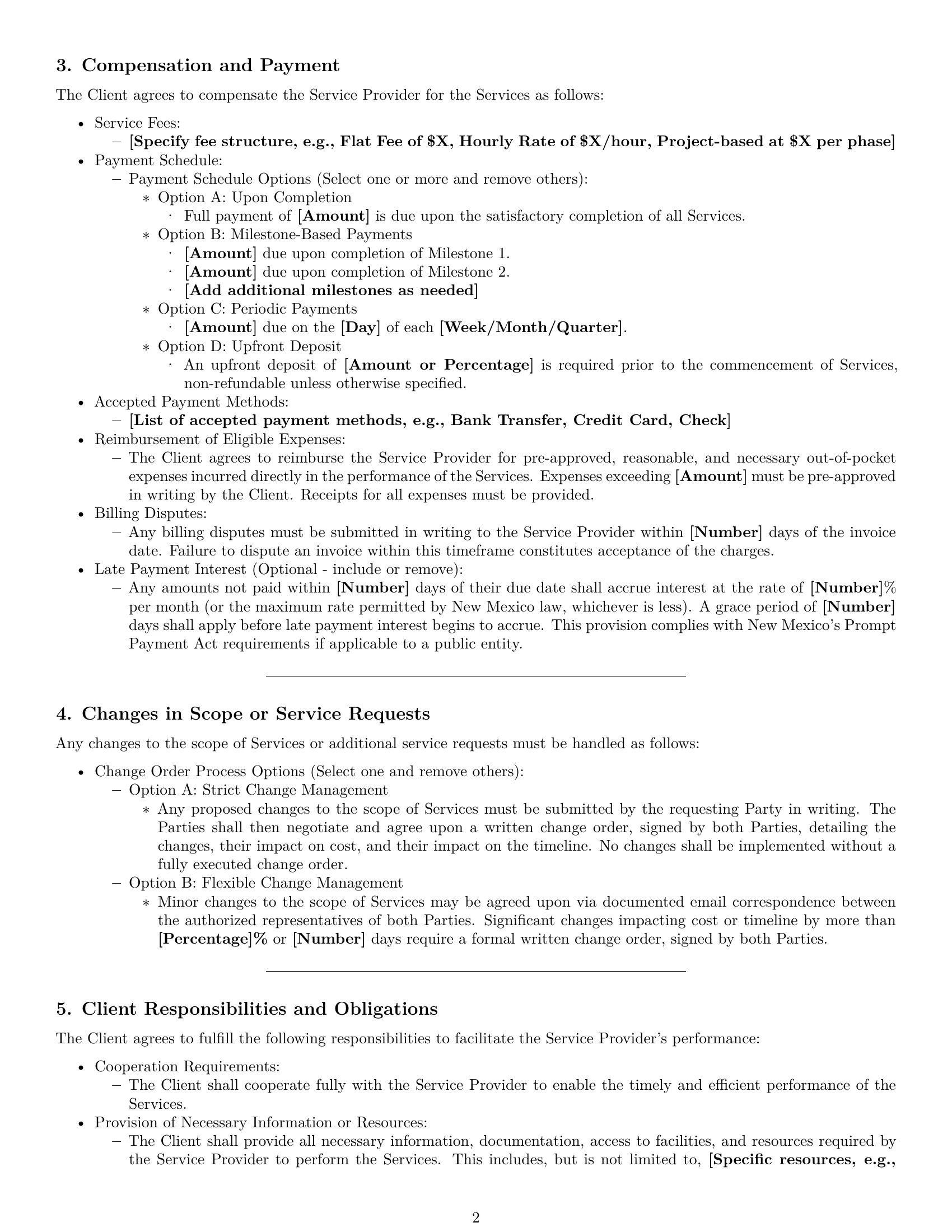 Preview page 2 of Pro New Mexico service contract template