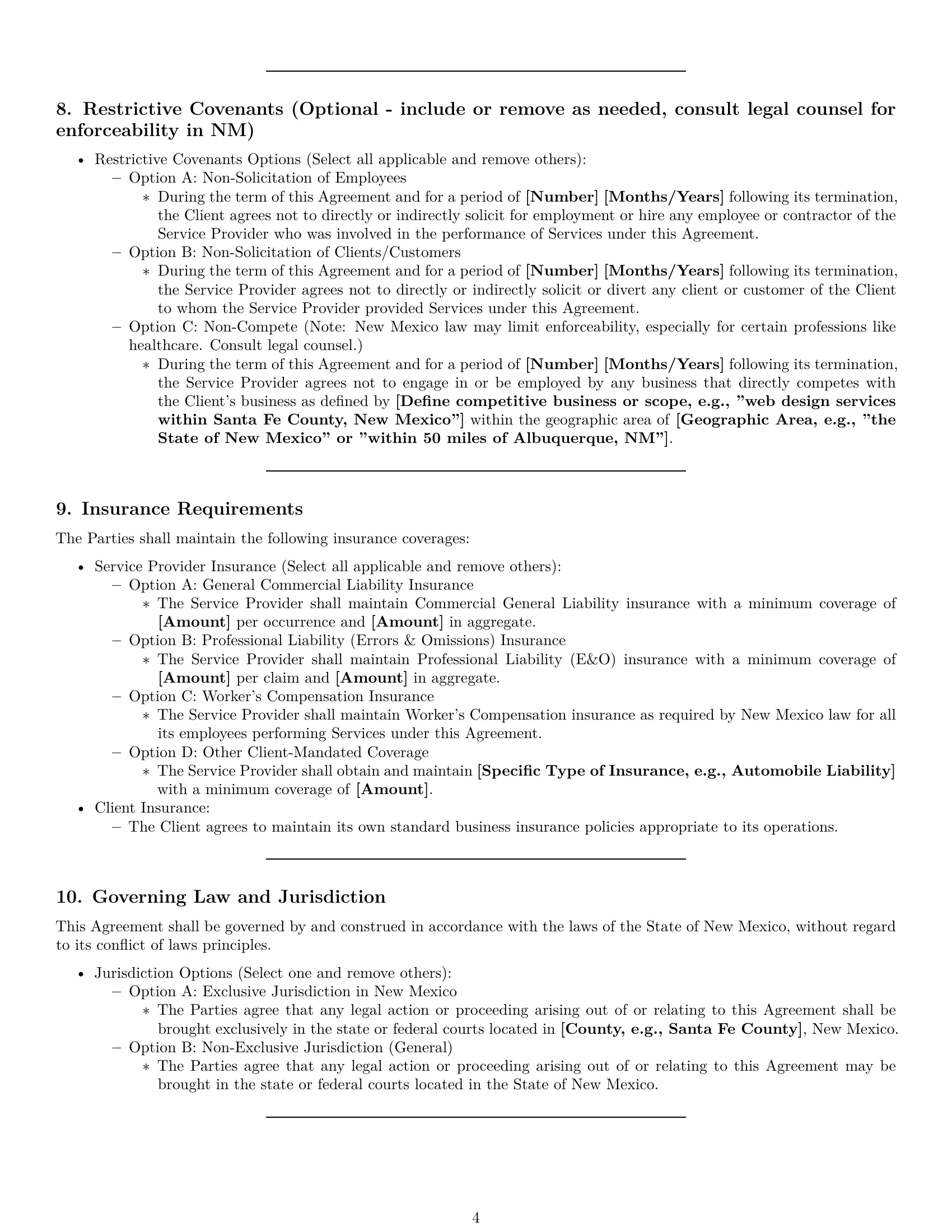 Preview page 4 of Pro New Mexico service contract template