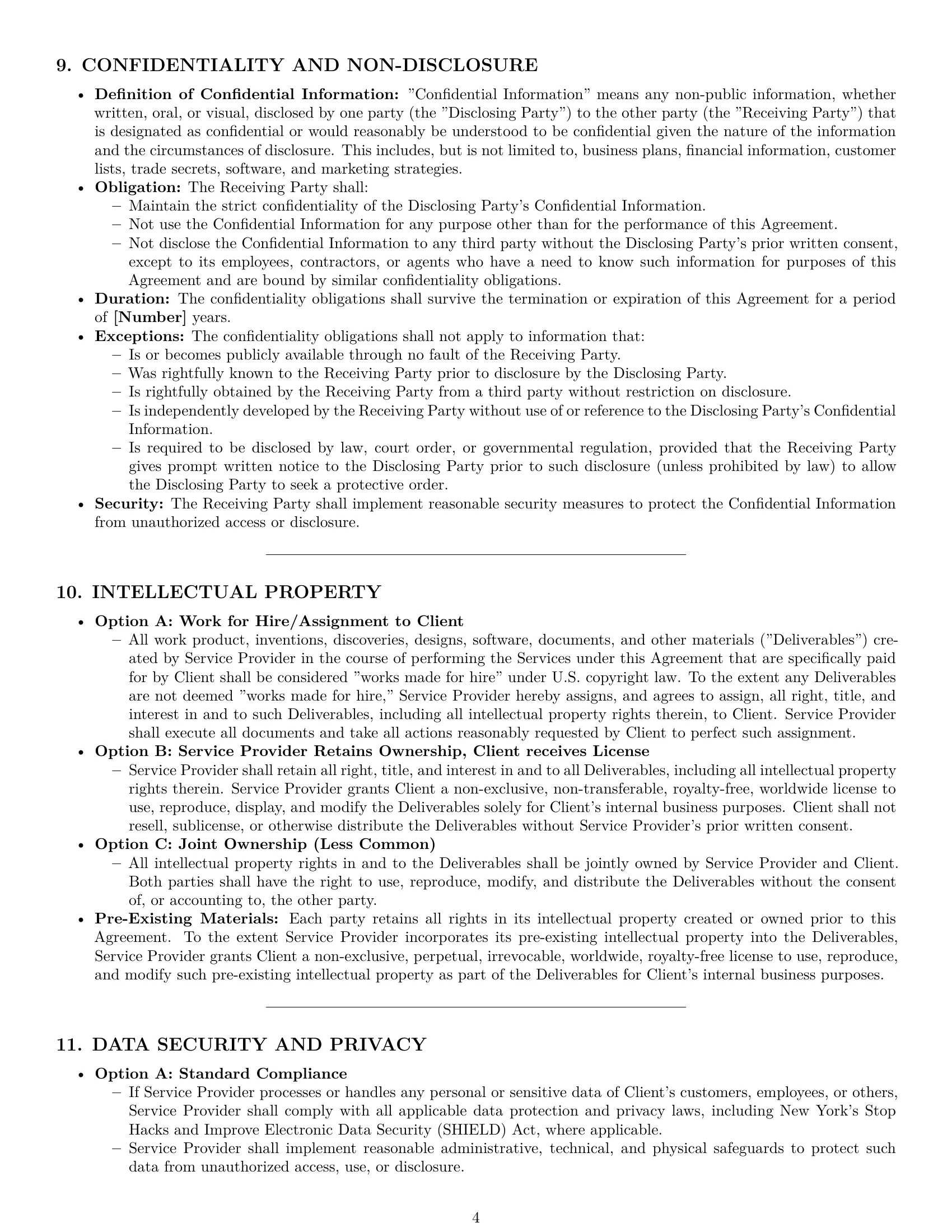 Preview page 4 of Pro New York service contract template