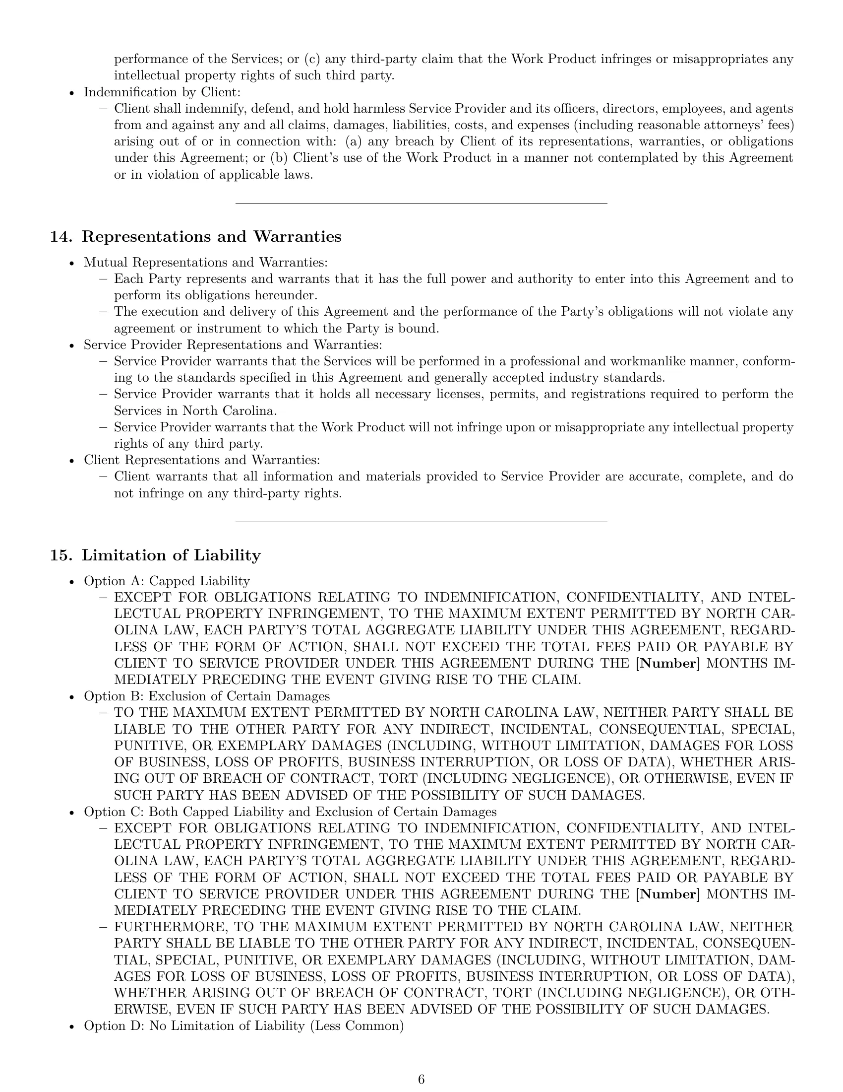 Preview page 6 of Pro North Carolina service contract template
