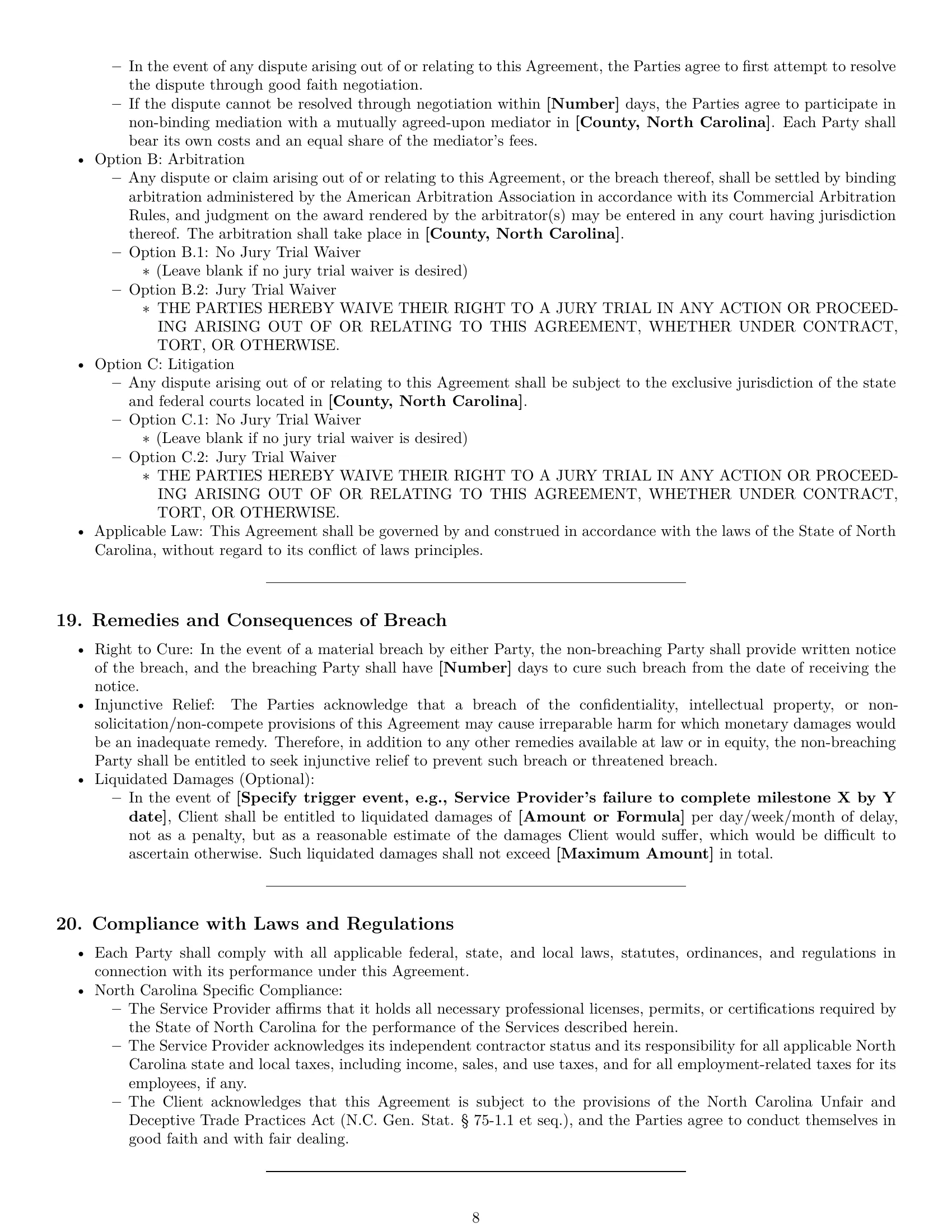 Preview page 8 of Pro North Carolina service contract template