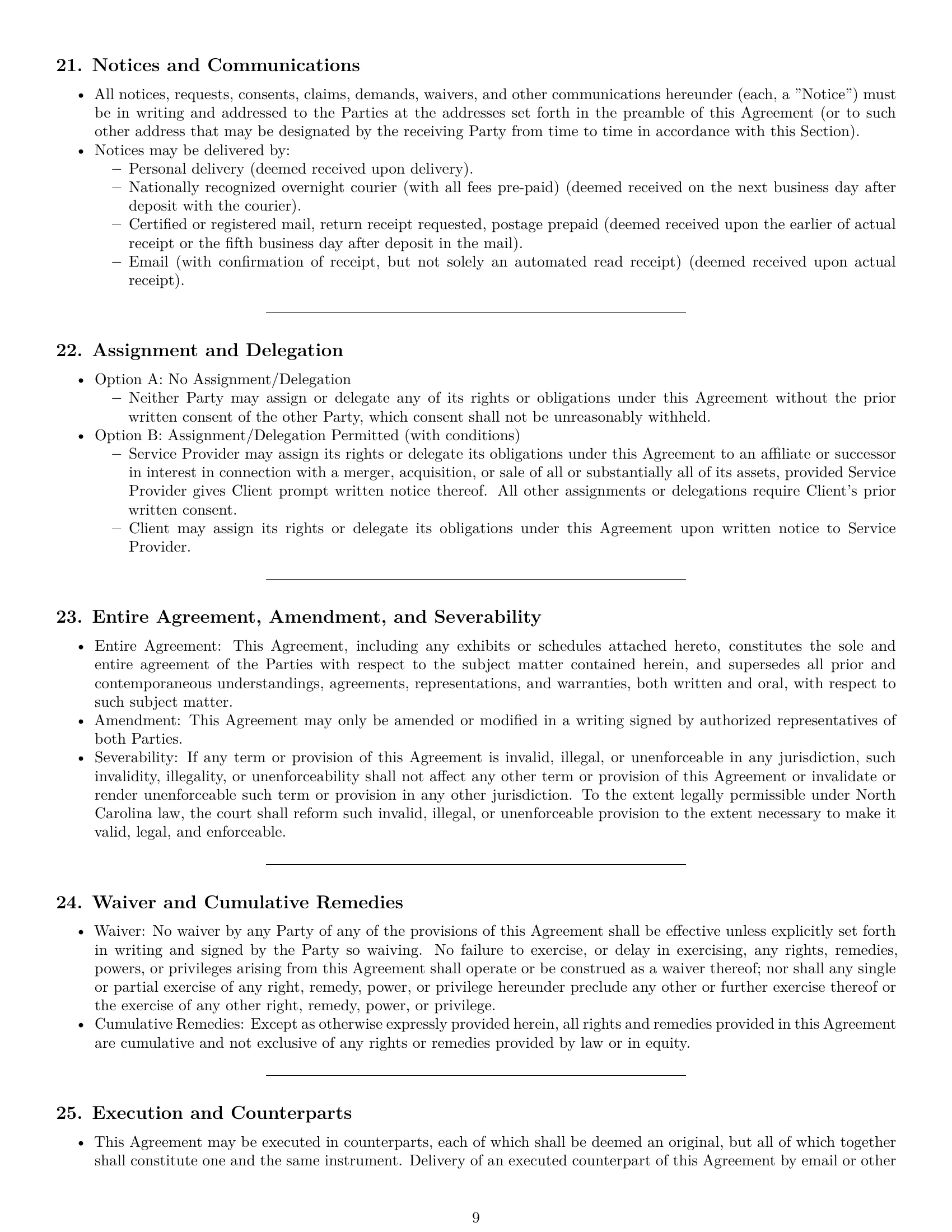Preview page 9 of Pro North Carolina service contract template