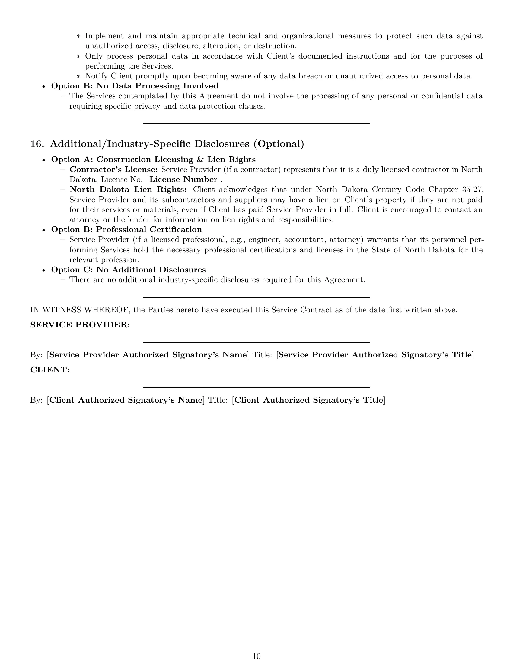 Preview page 10 of Pro North Dakota service contract template