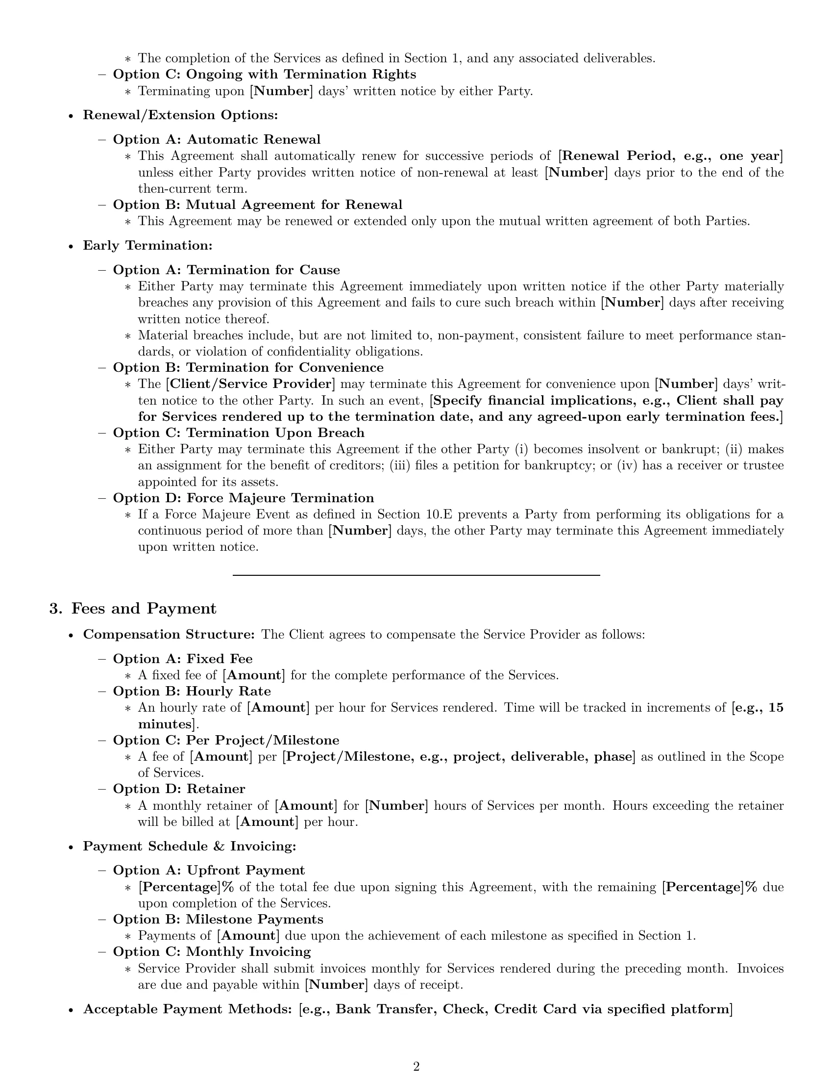 Preview page 2 of Pro North Dakota service contract template