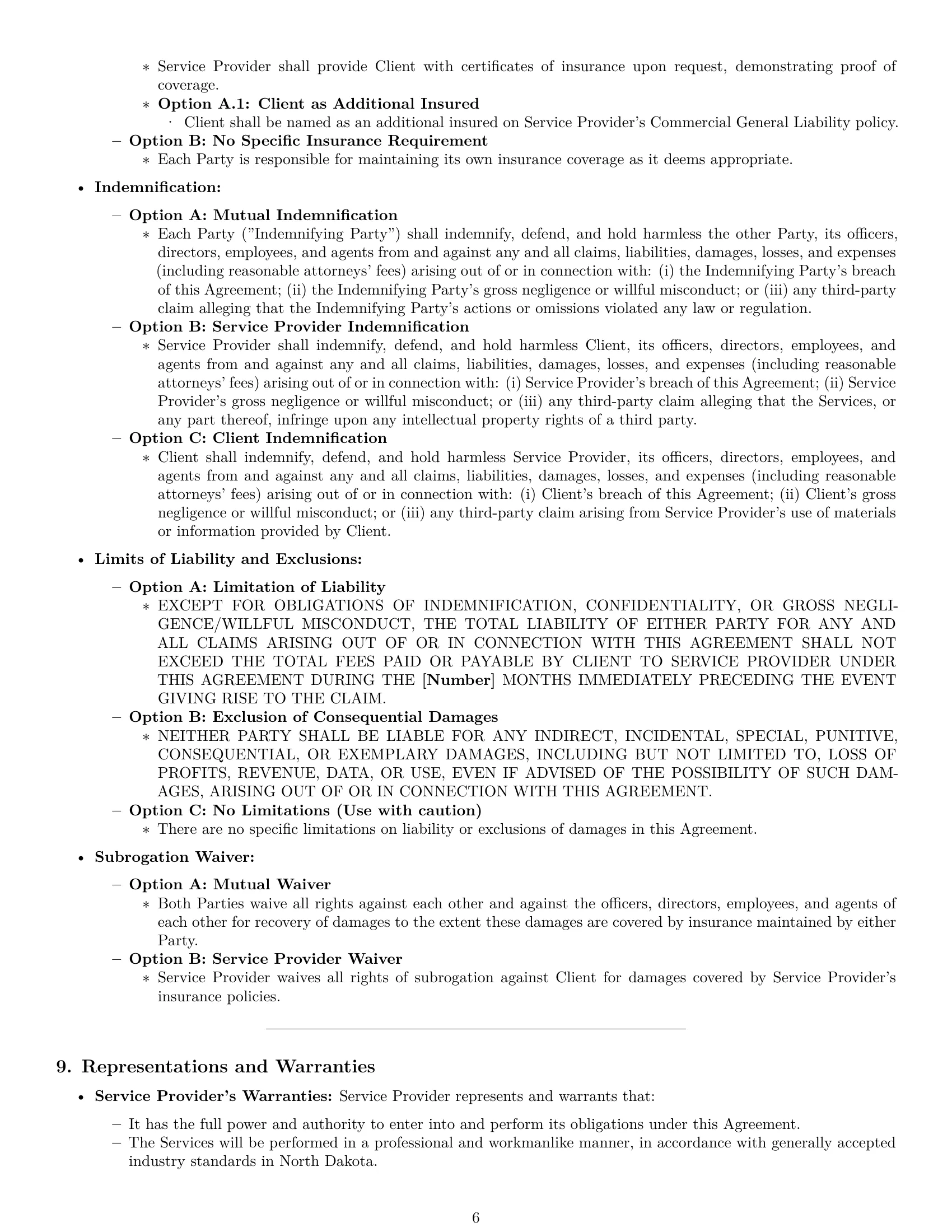 Preview page 6 of Pro North Dakota service contract template