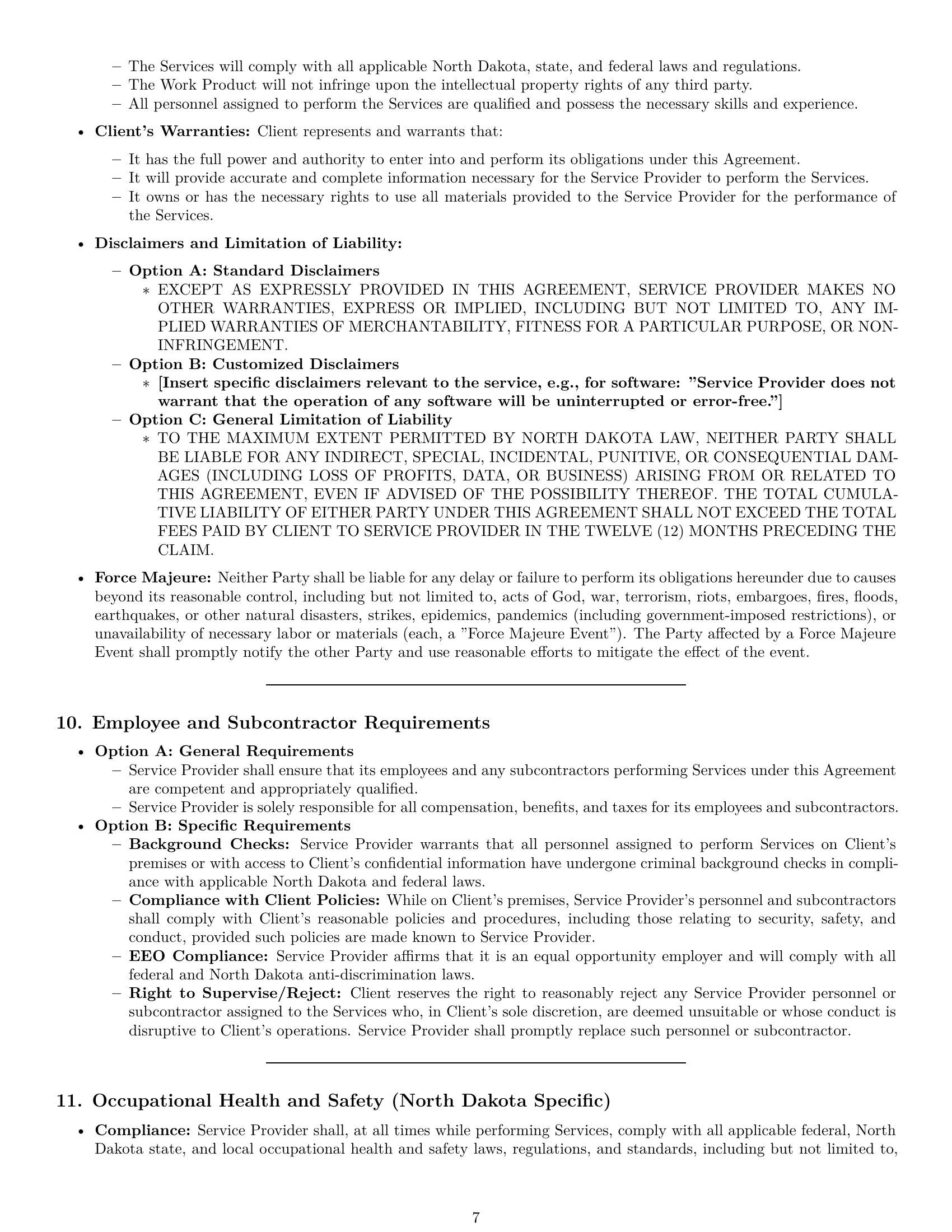 Preview page 7 of Pro North Dakota service contract template