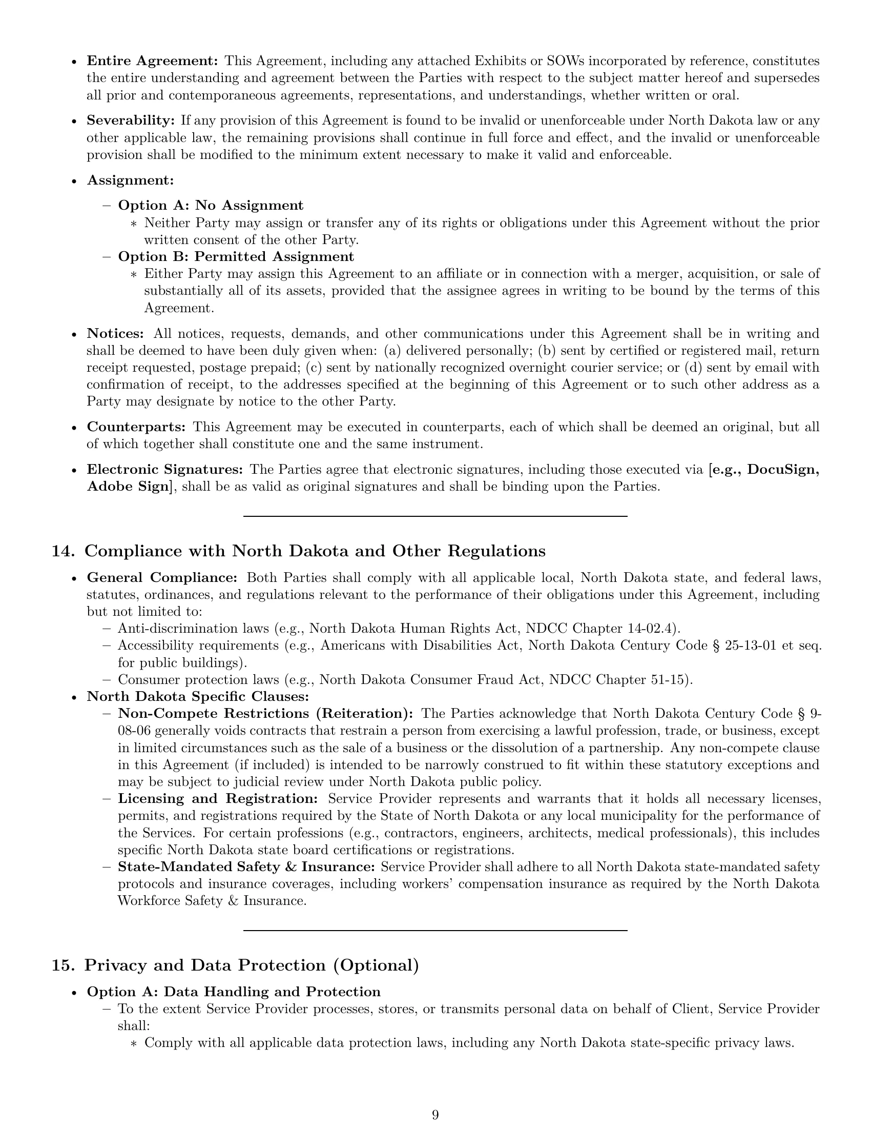 Preview page 9 of Pro North Dakota service contract template