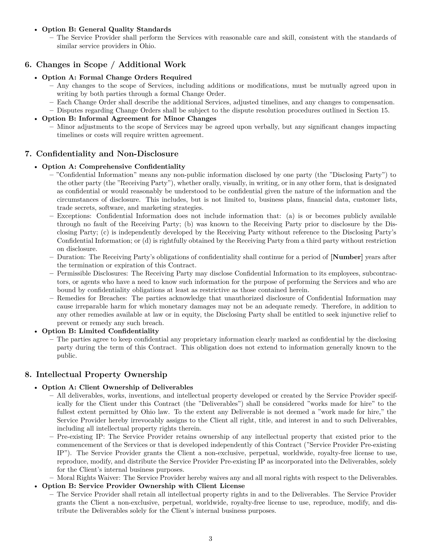 Preview page 3 of Pro Ohio service contract template