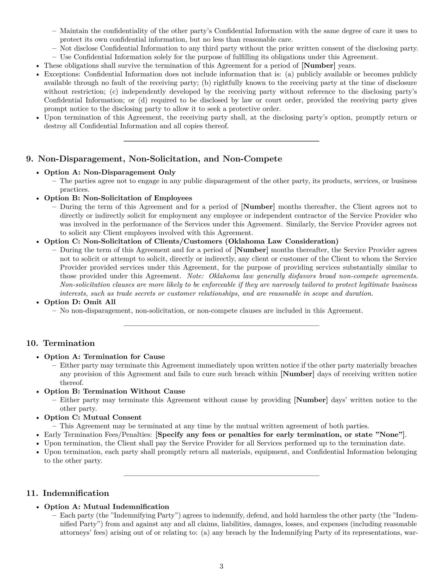 Preview page 3 of Pro Oklahoma service contract template