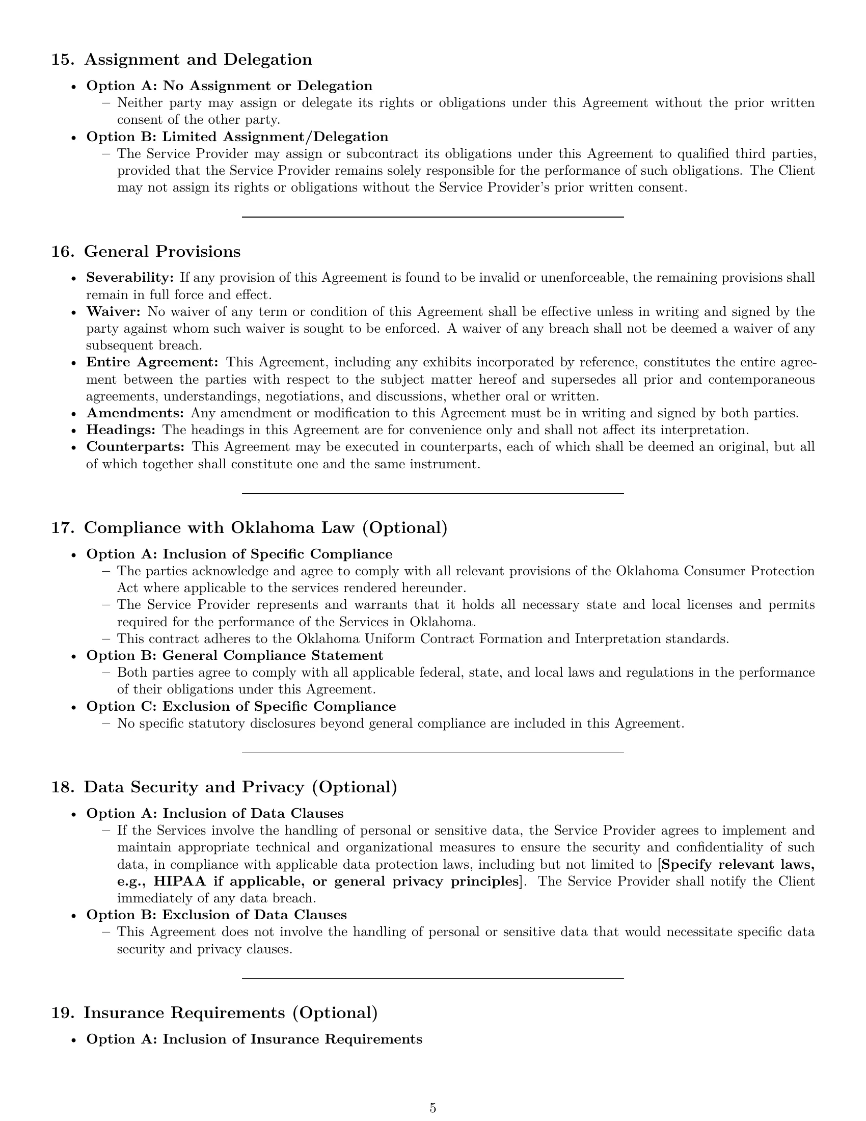 Preview page 5 of Pro Oklahoma service contract template