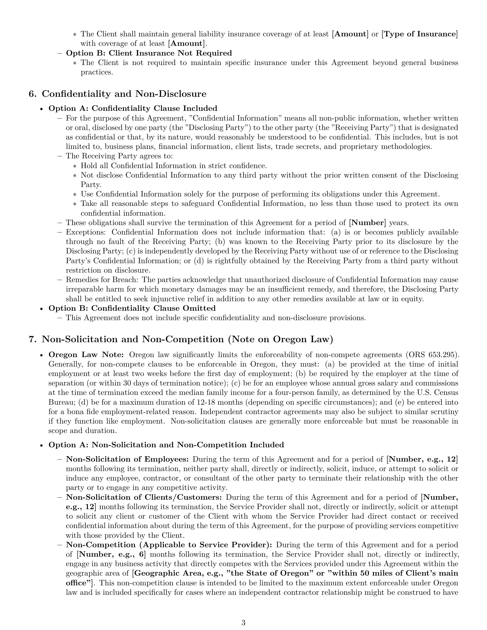 Preview page 3 of Pro Oregon service contract template