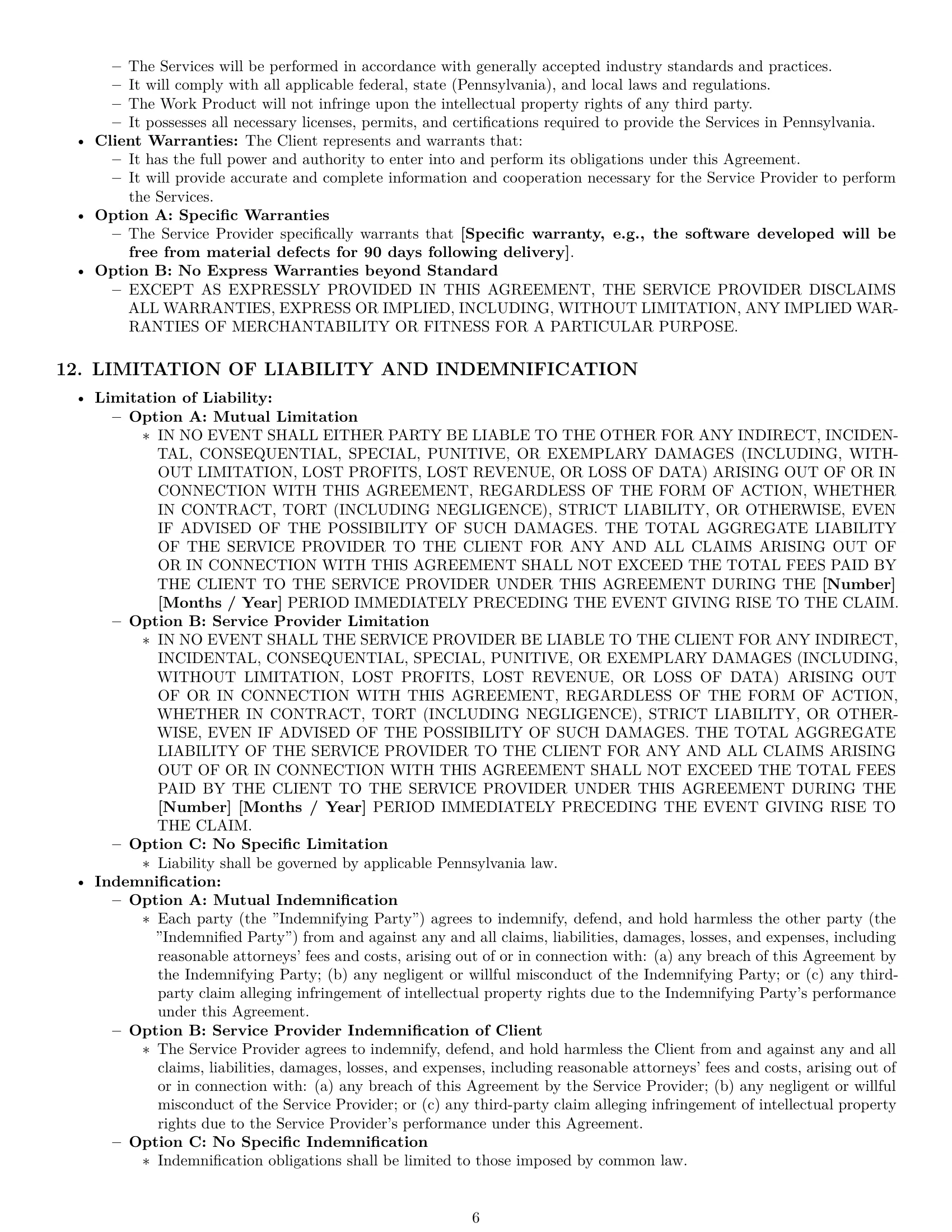 Preview page 6 of Pro Pennsylvania service contract template