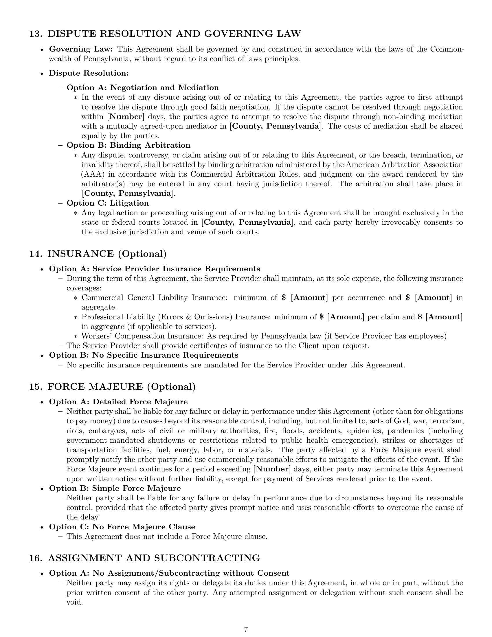 Preview page 7 of Pro Pennsylvania service contract template