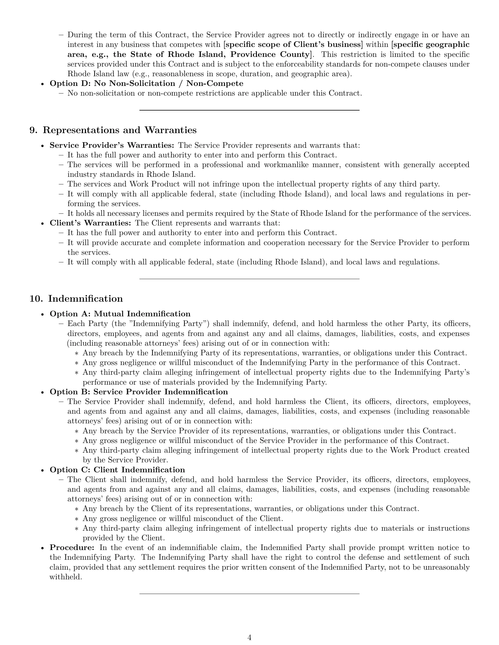 Preview page 4 of Pro Rhode Island service contract template