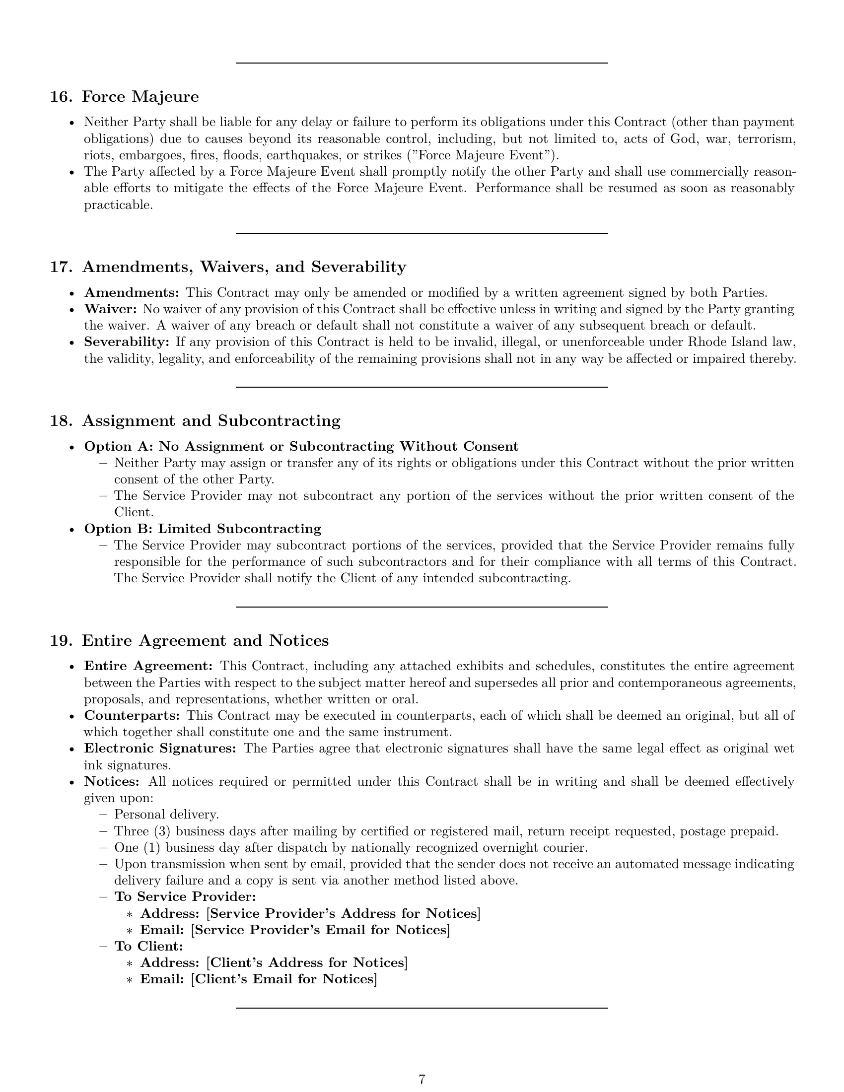 Preview page 7 of Pro Rhode Island service contract template