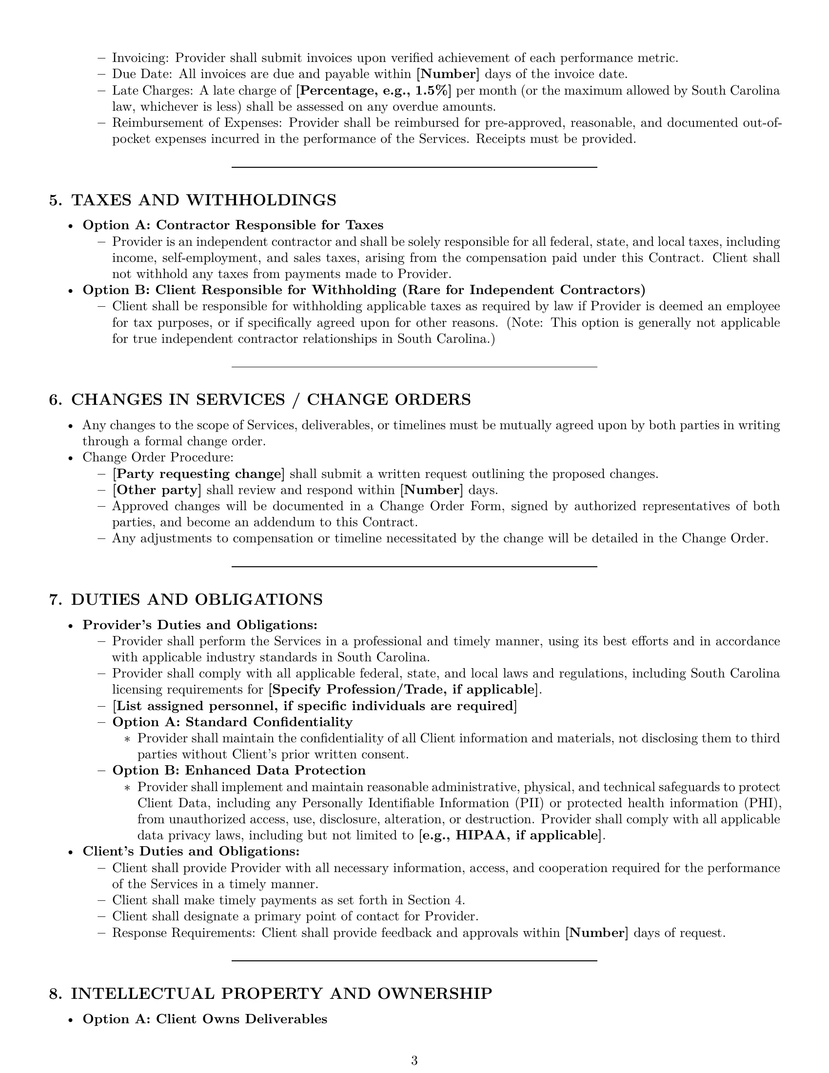 Preview page 3 of Pro South Carolina service contract template
