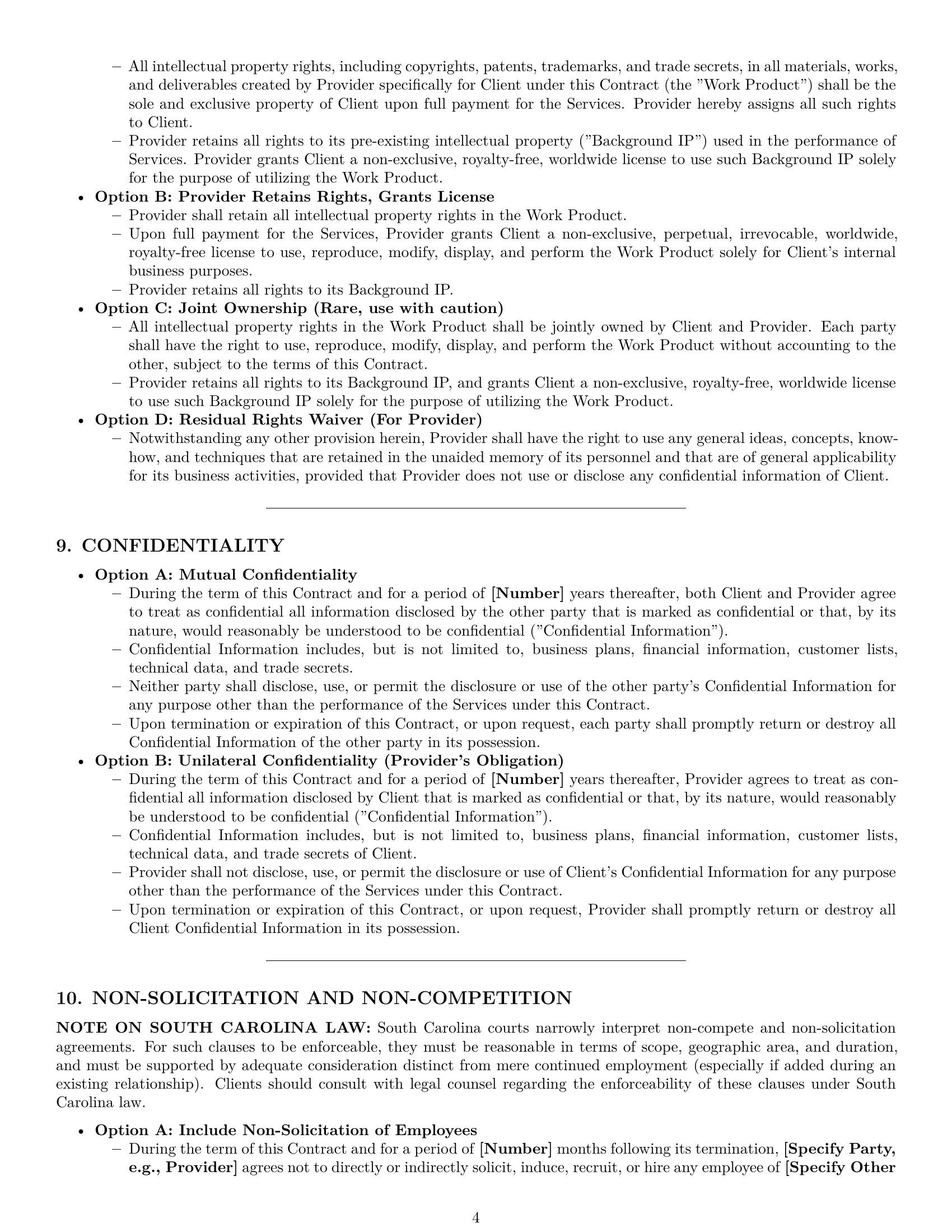 Preview page 4 of Pro South Carolina service contract template