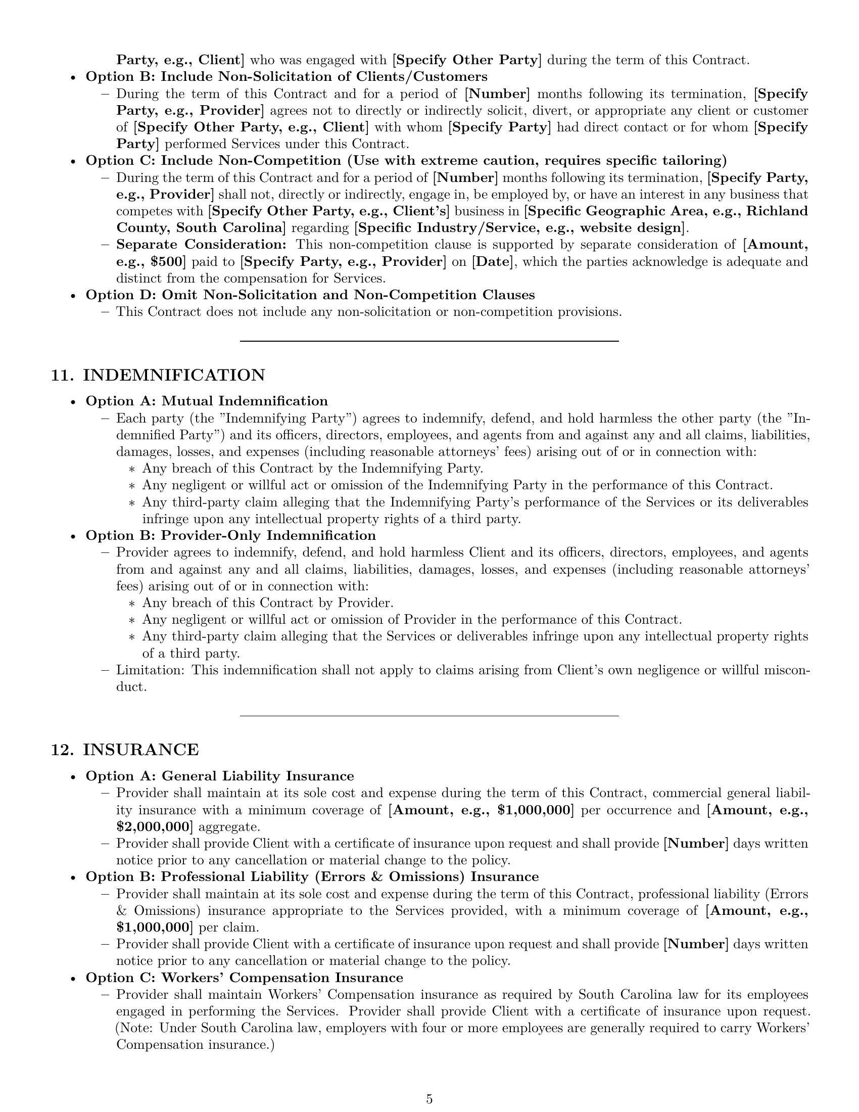 Preview page 5 of Pro South Carolina service contract template