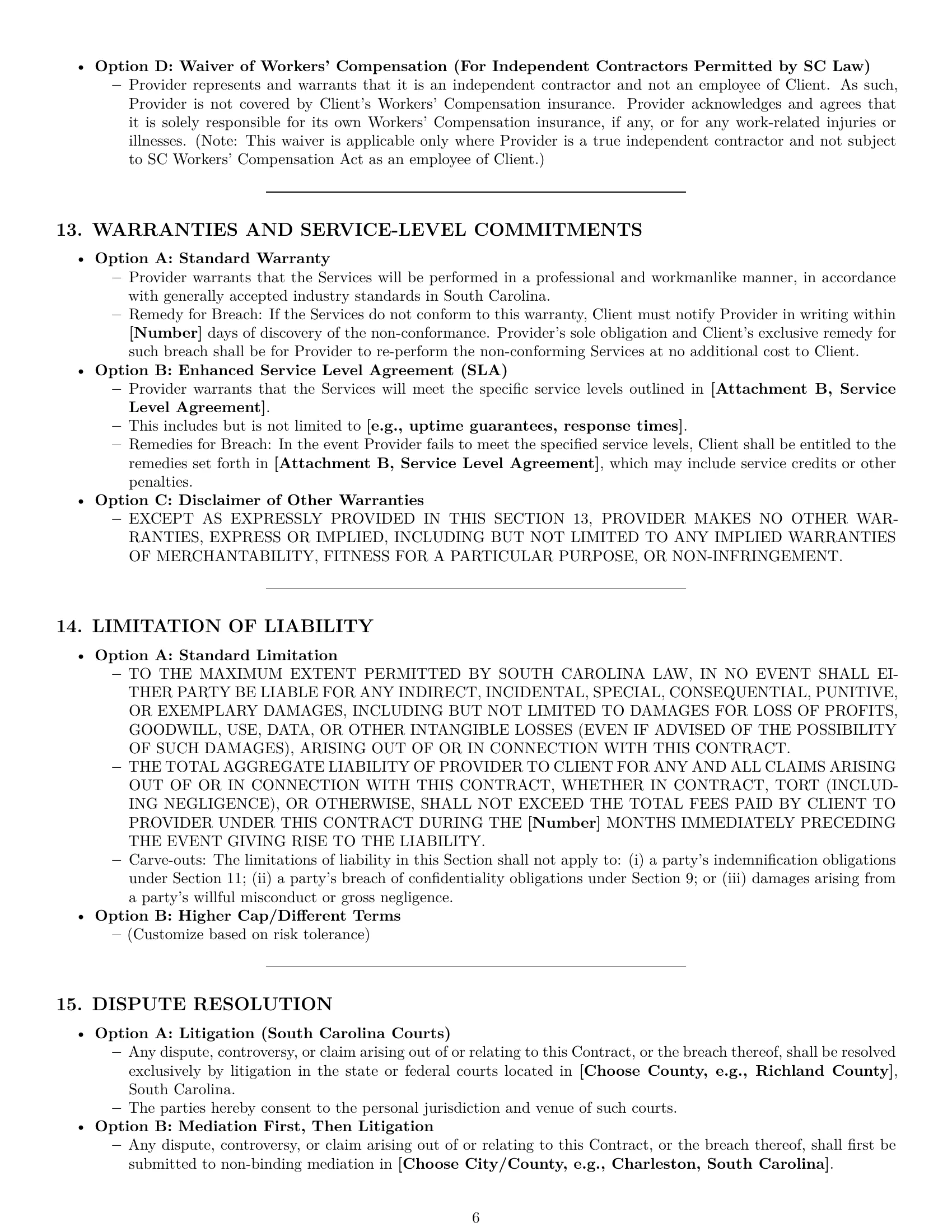 Preview page 6 of Pro South Carolina service contract template