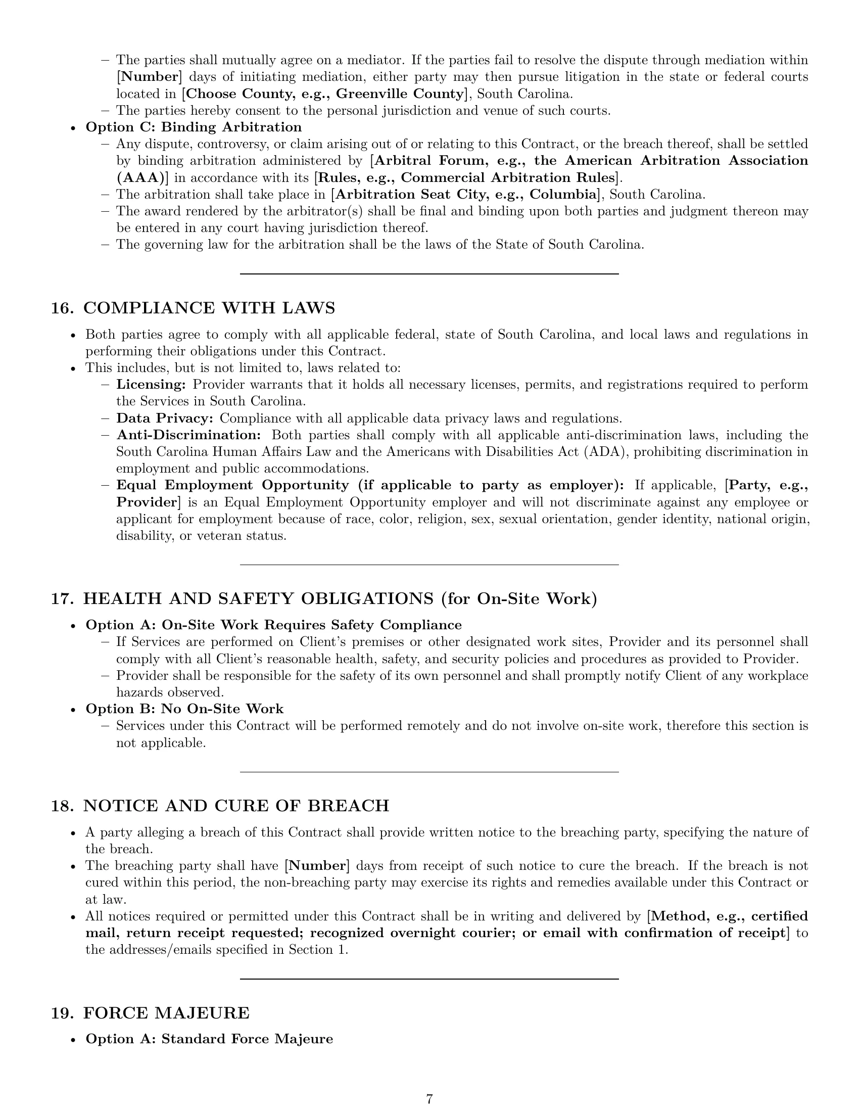 Preview page 7 of Pro South Carolina service contract template