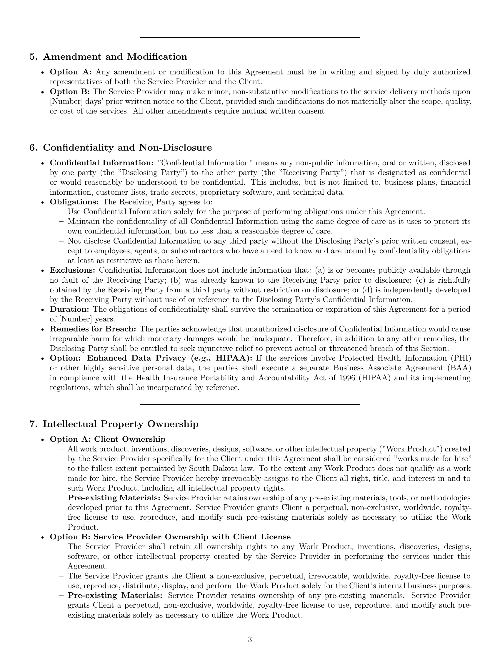 Preview page 3 of Pro South Dakota service contract template