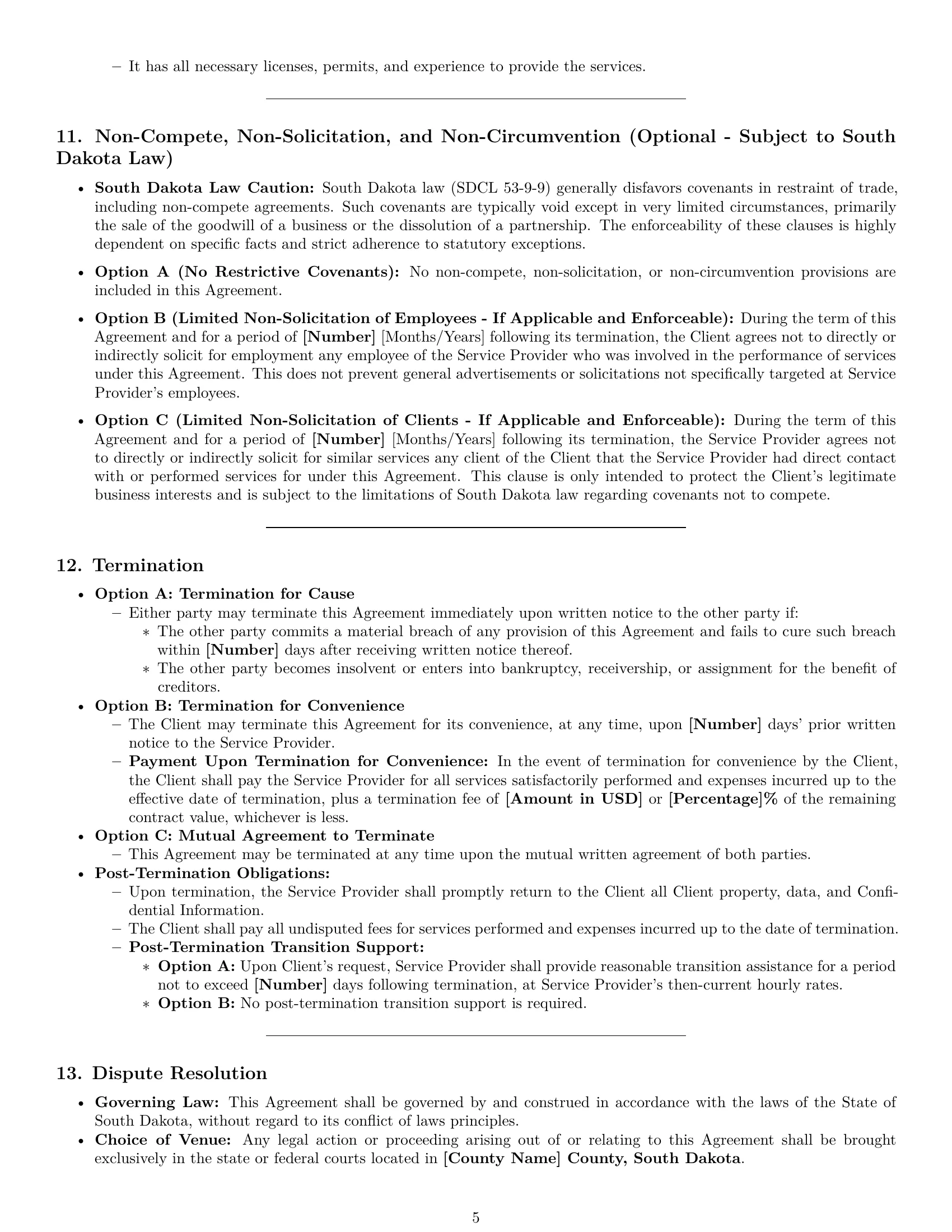 Preview page 5 of Pro South Dakota service contract template