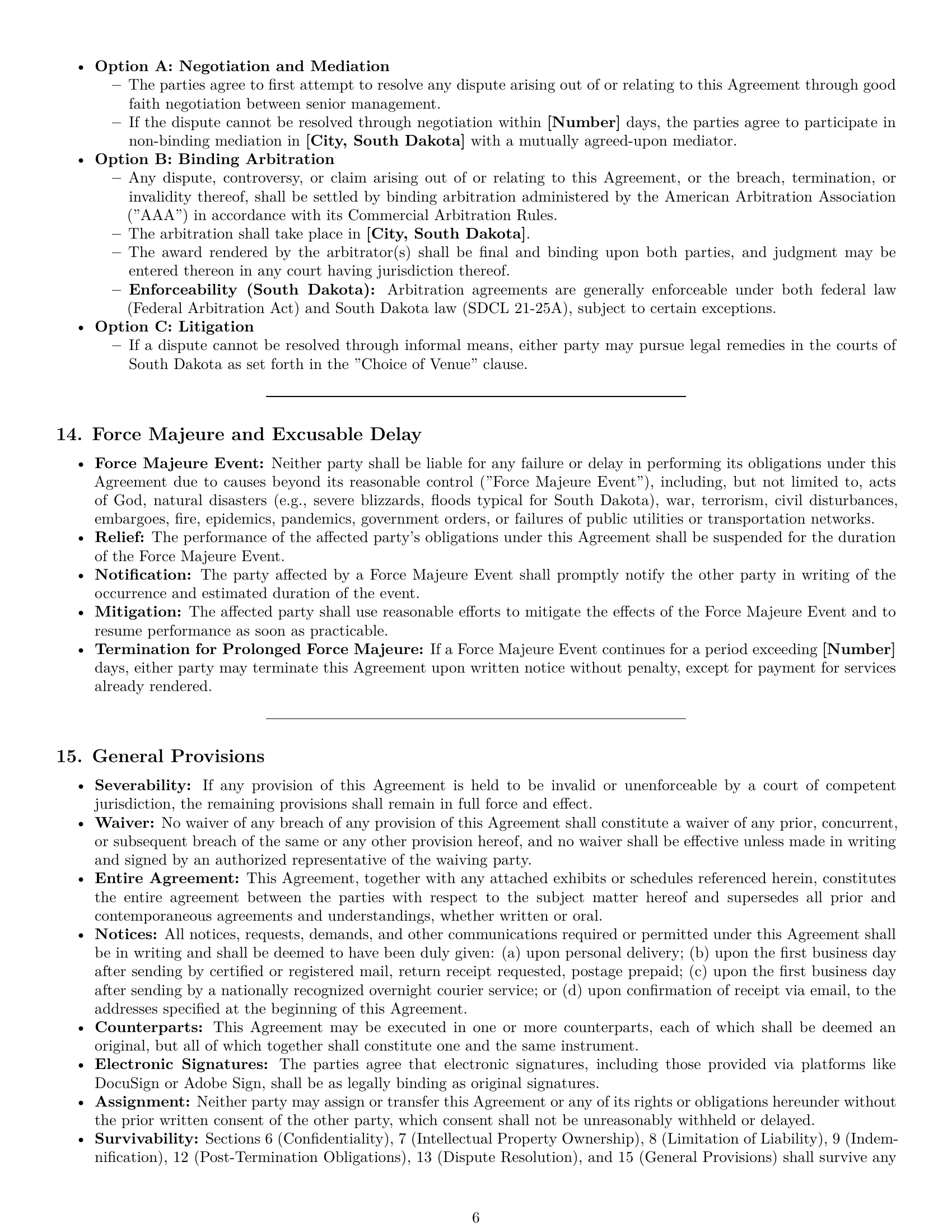 Preview page 6 of Pro South Dakota service contract template