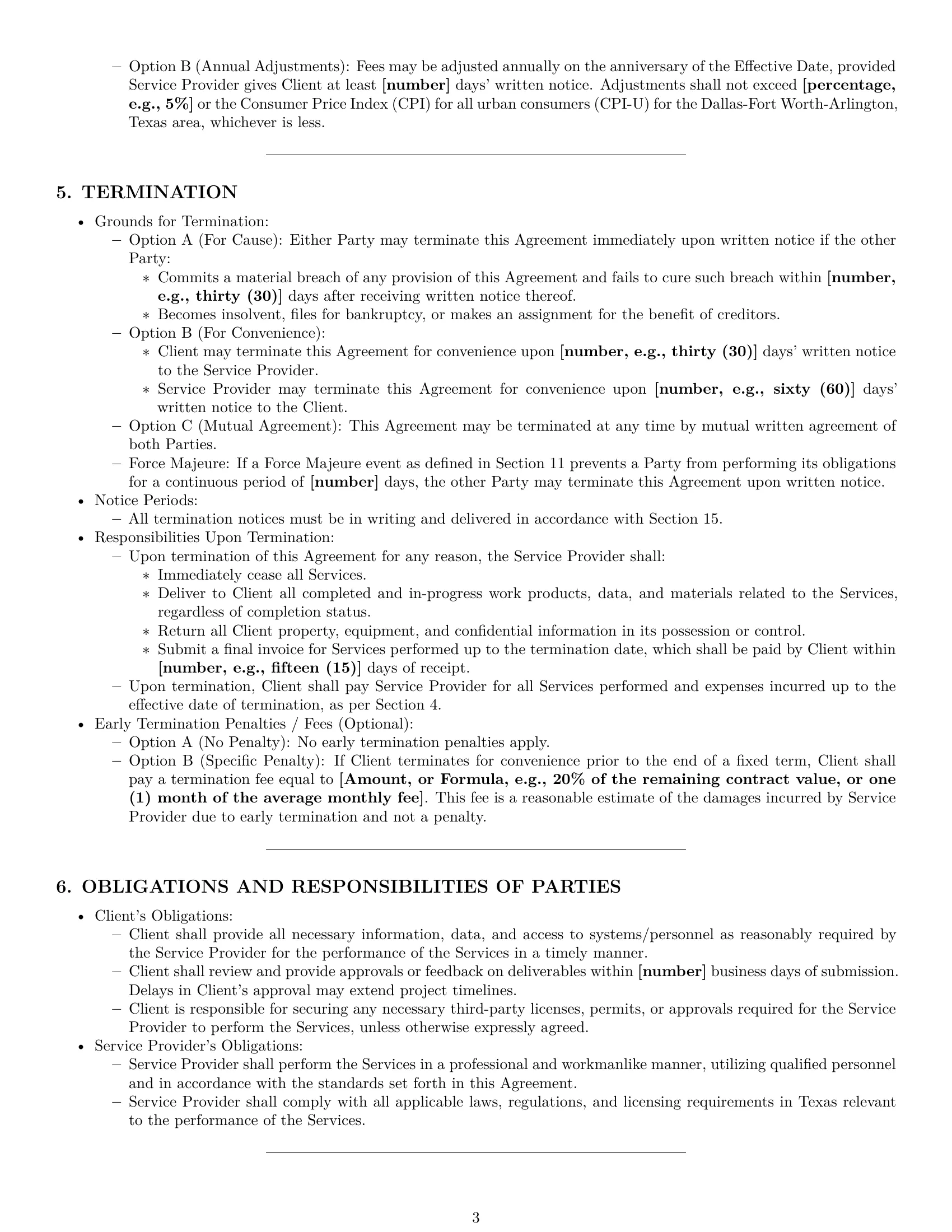 Preview page 3 of Pro Texas service contract template
