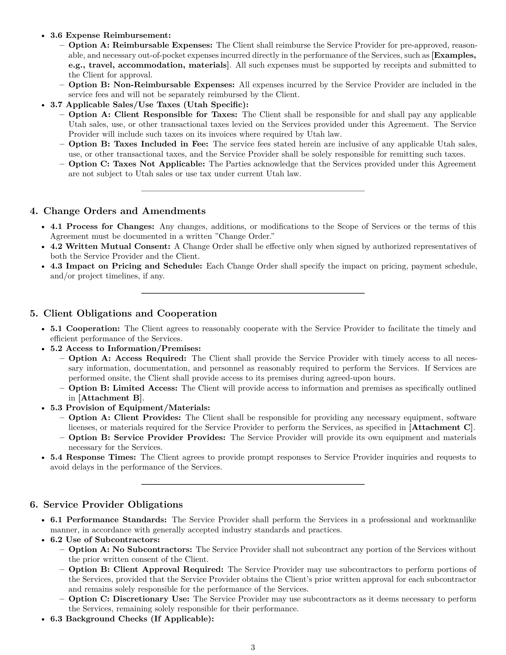 Preview page 3 of Pro Utah service contract template