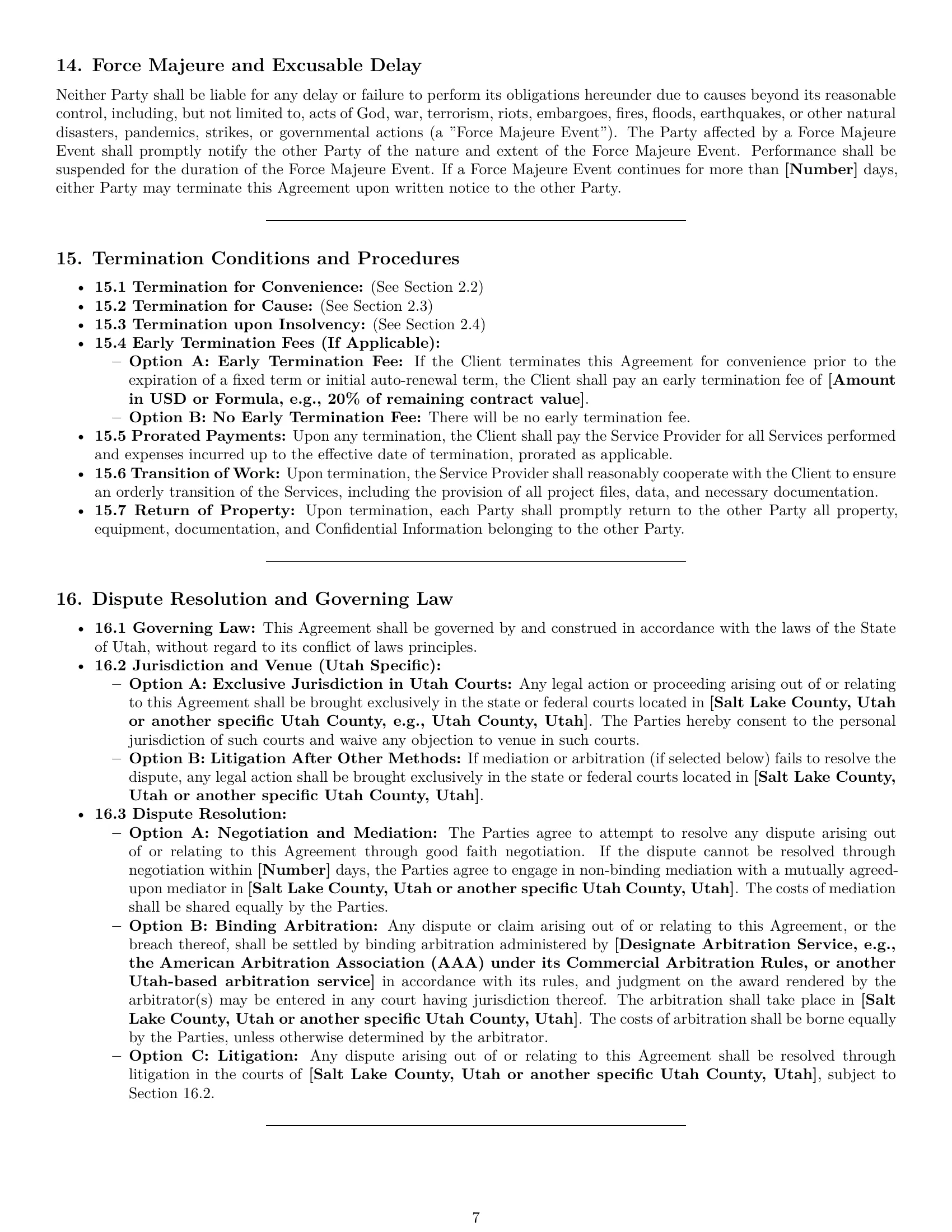 Preview page 7 of Pro Utah service contract template
