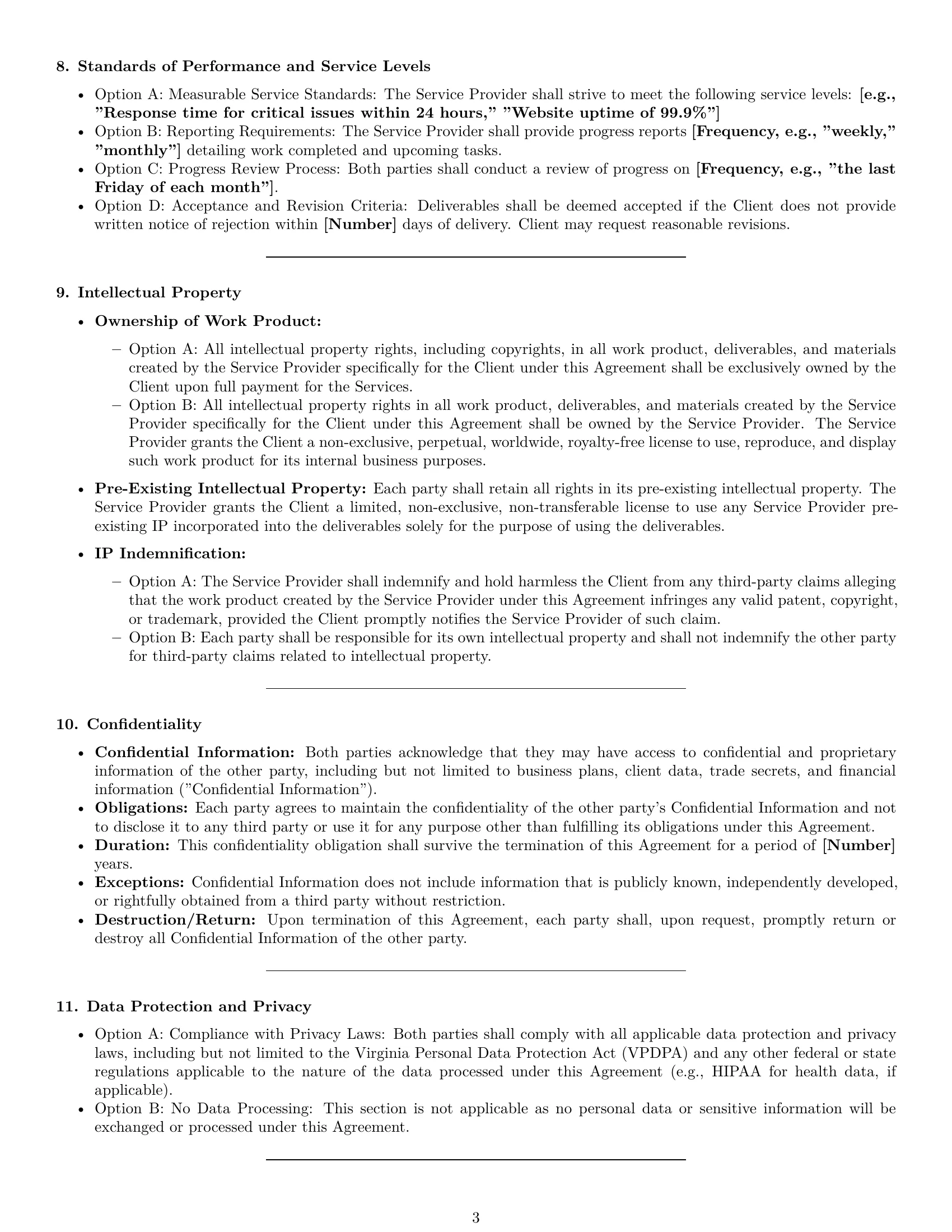 Preview page 3 of Pro Virginia service contract template