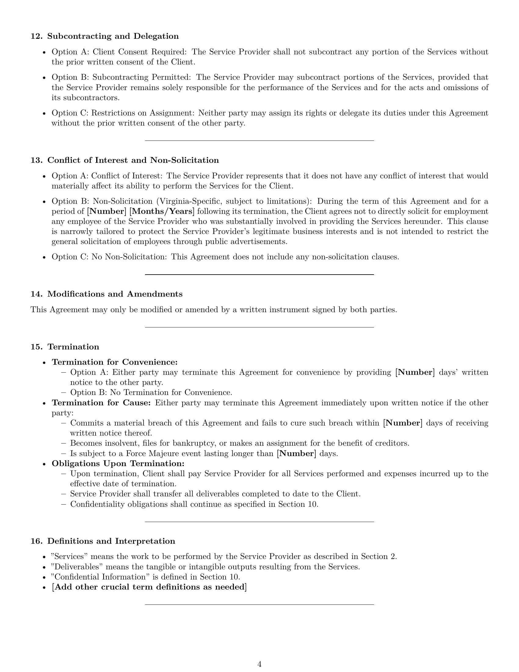 Preview page 4 of Pro Virginia service contract template