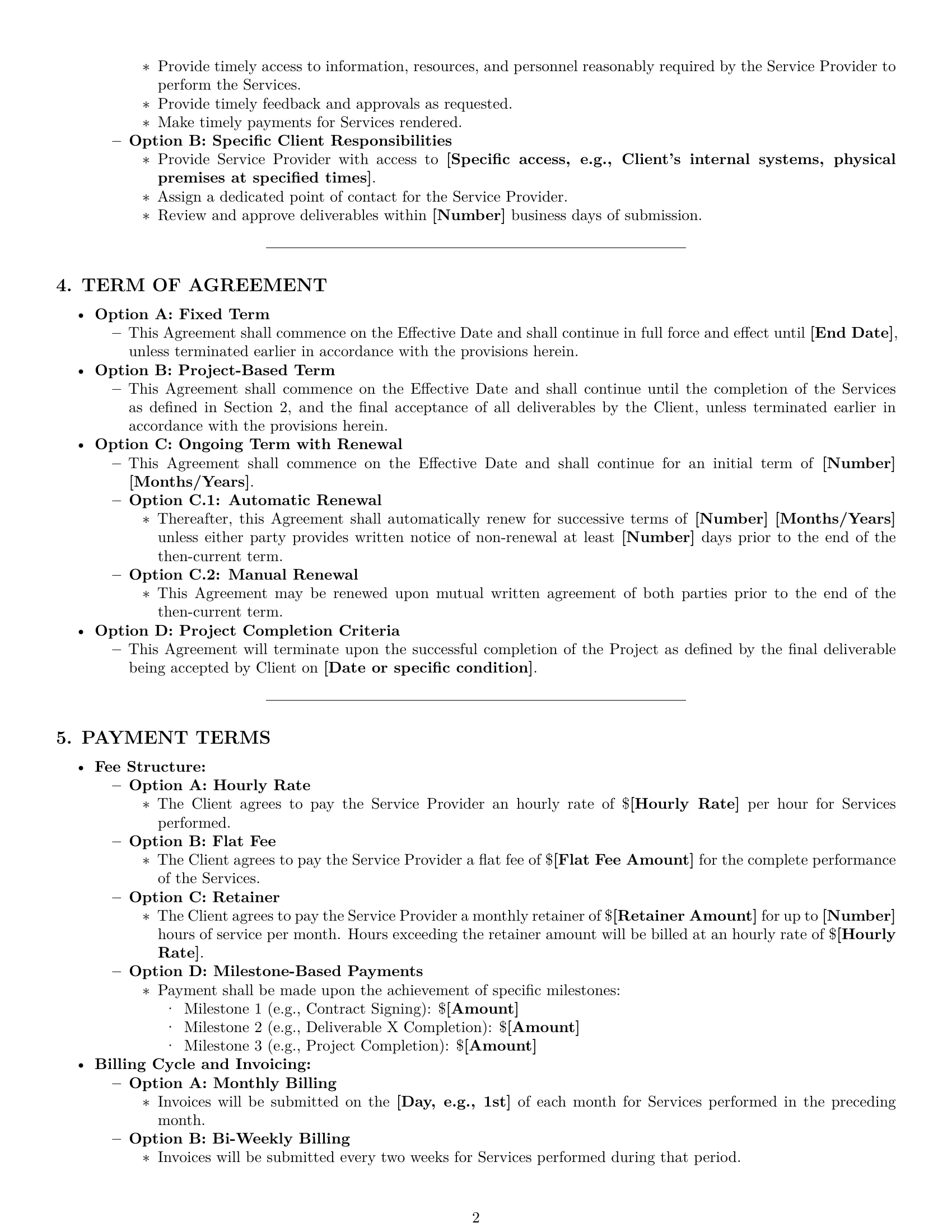 Preview page 2 of Pro Washington service contract template