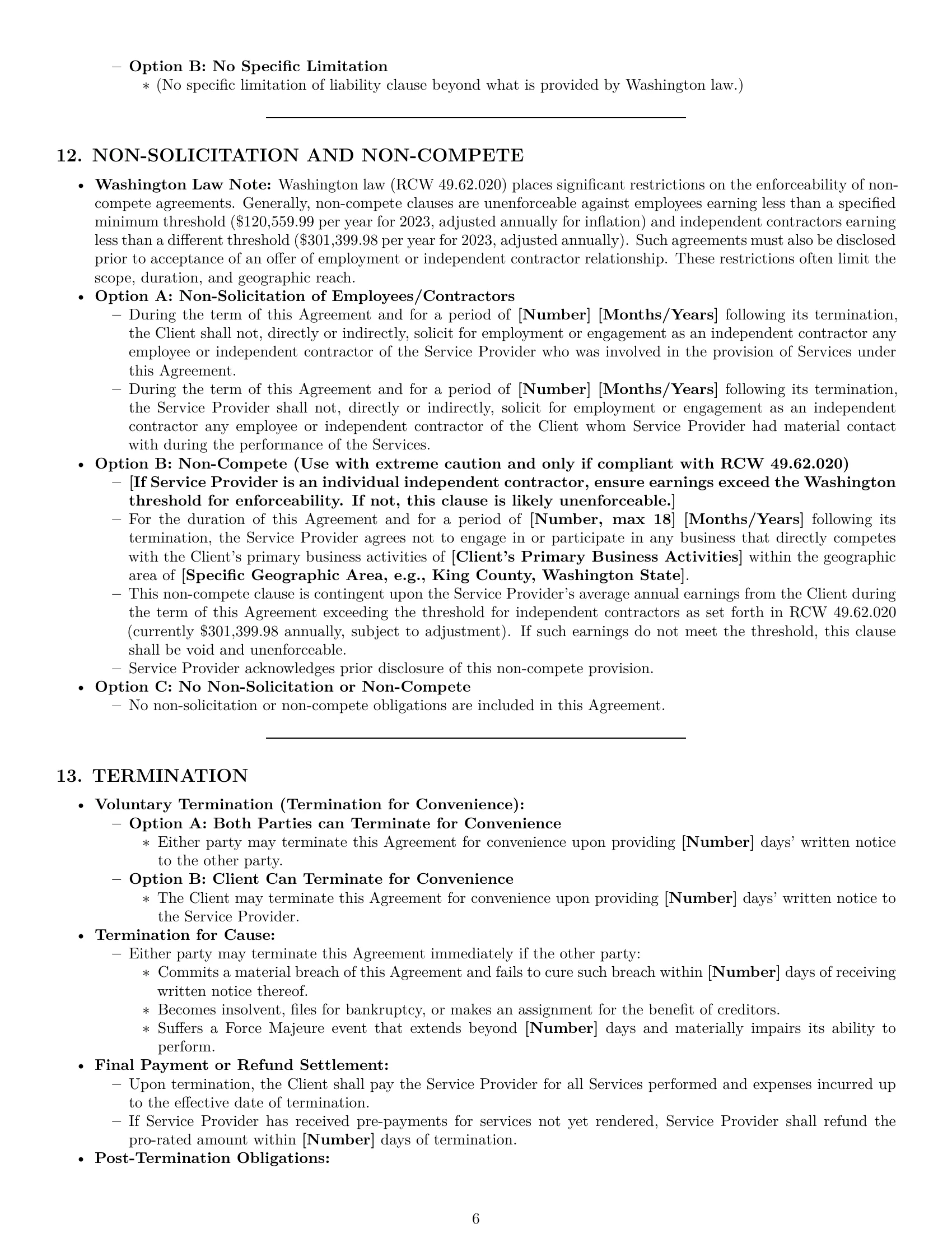 Preview page 6 of Pro Washington service contract template
