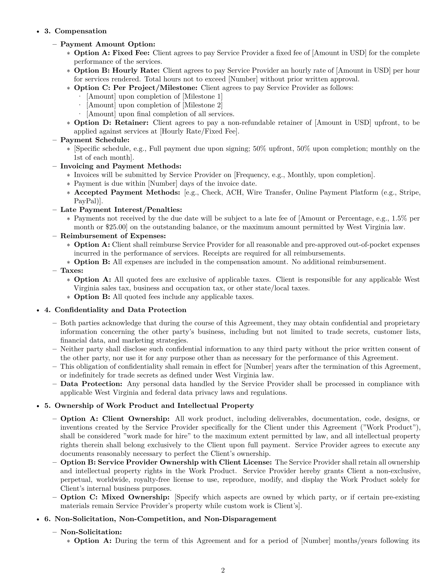 Preview page 2 of Pro West Virginia service contract template