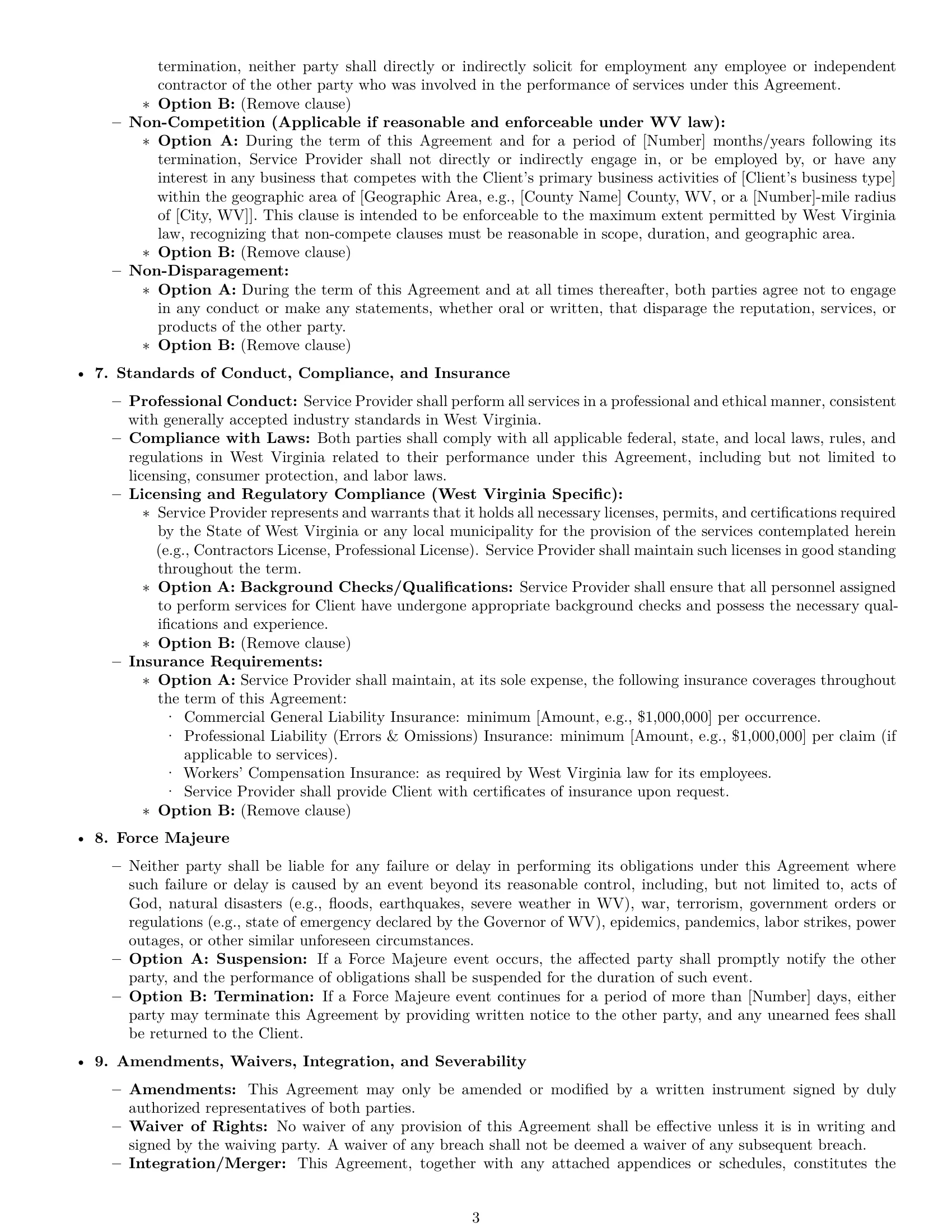 Preview page 3 of Pro West Virginia service contract template