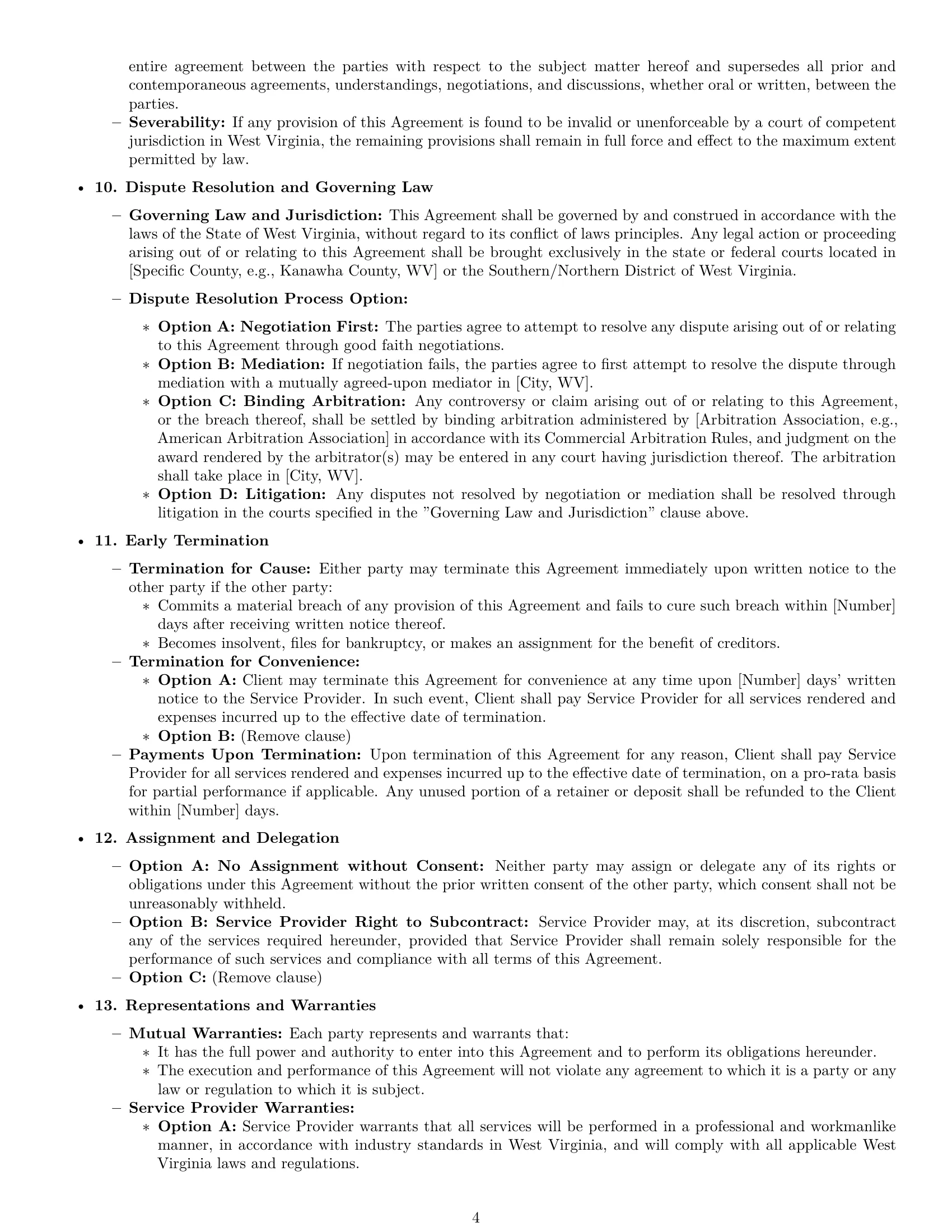 Preview page 4 of Pro West Virginia service contract template