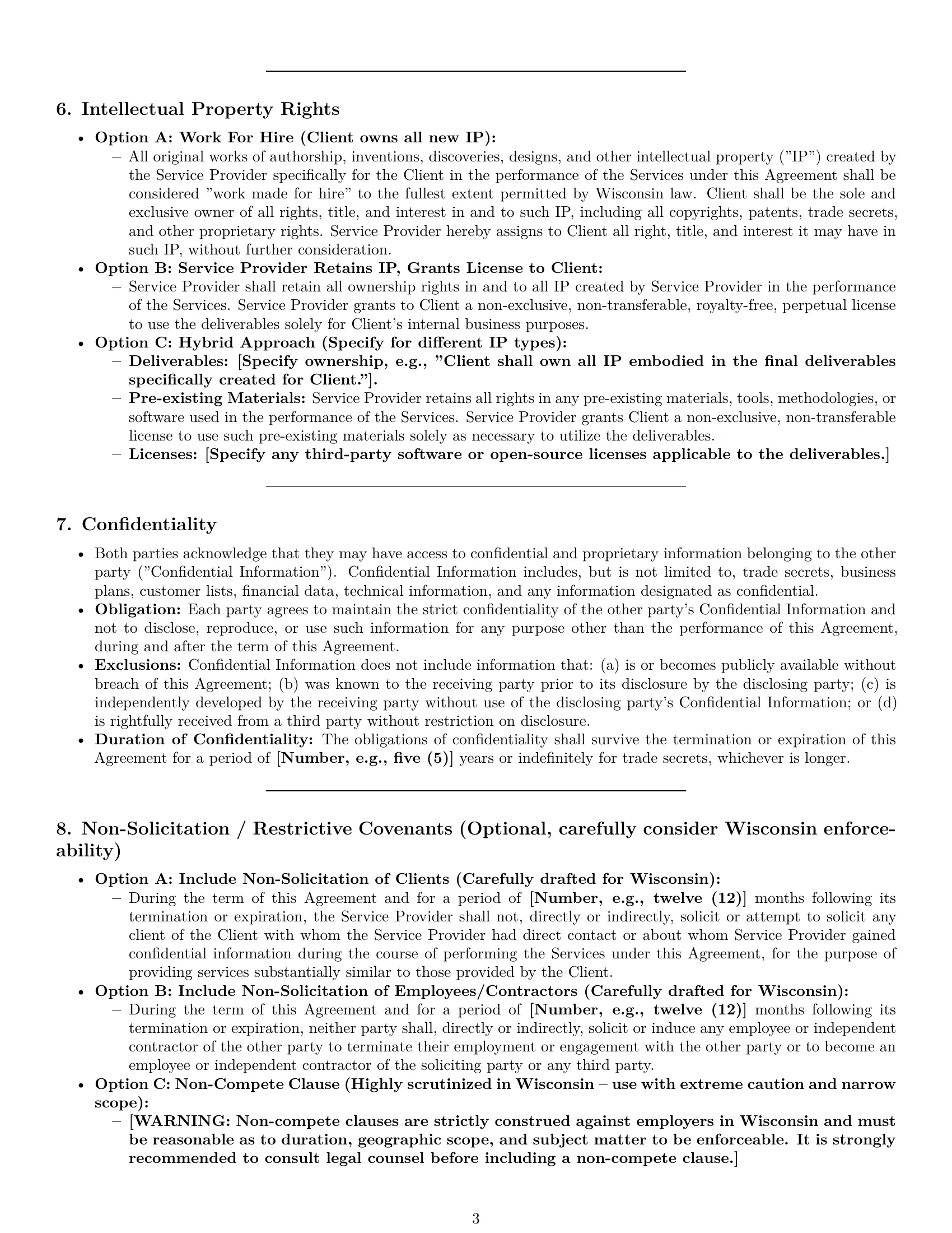 Preview page 3 of Pro Wisconsin service contract template