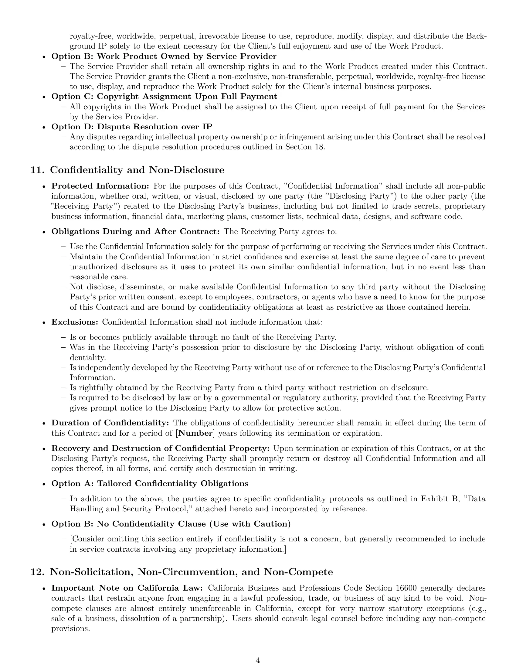 Preview page 4 of Pro California service contract template