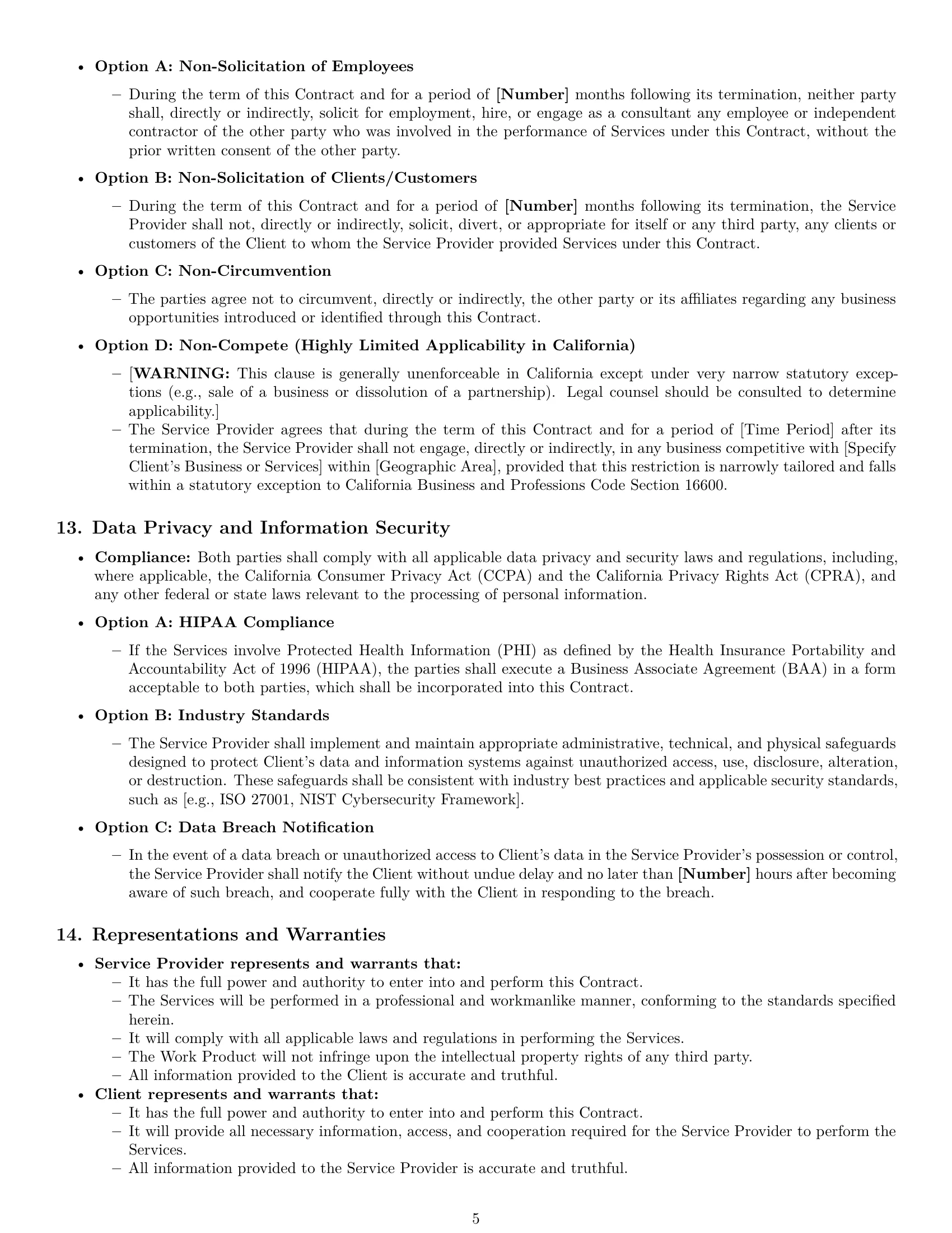 Preview page 5 of Pro California service contract template
