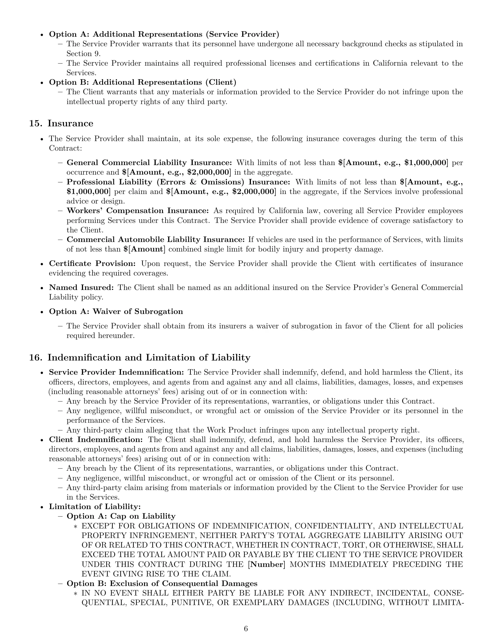 Preview page 6 of Pro California service contract template
