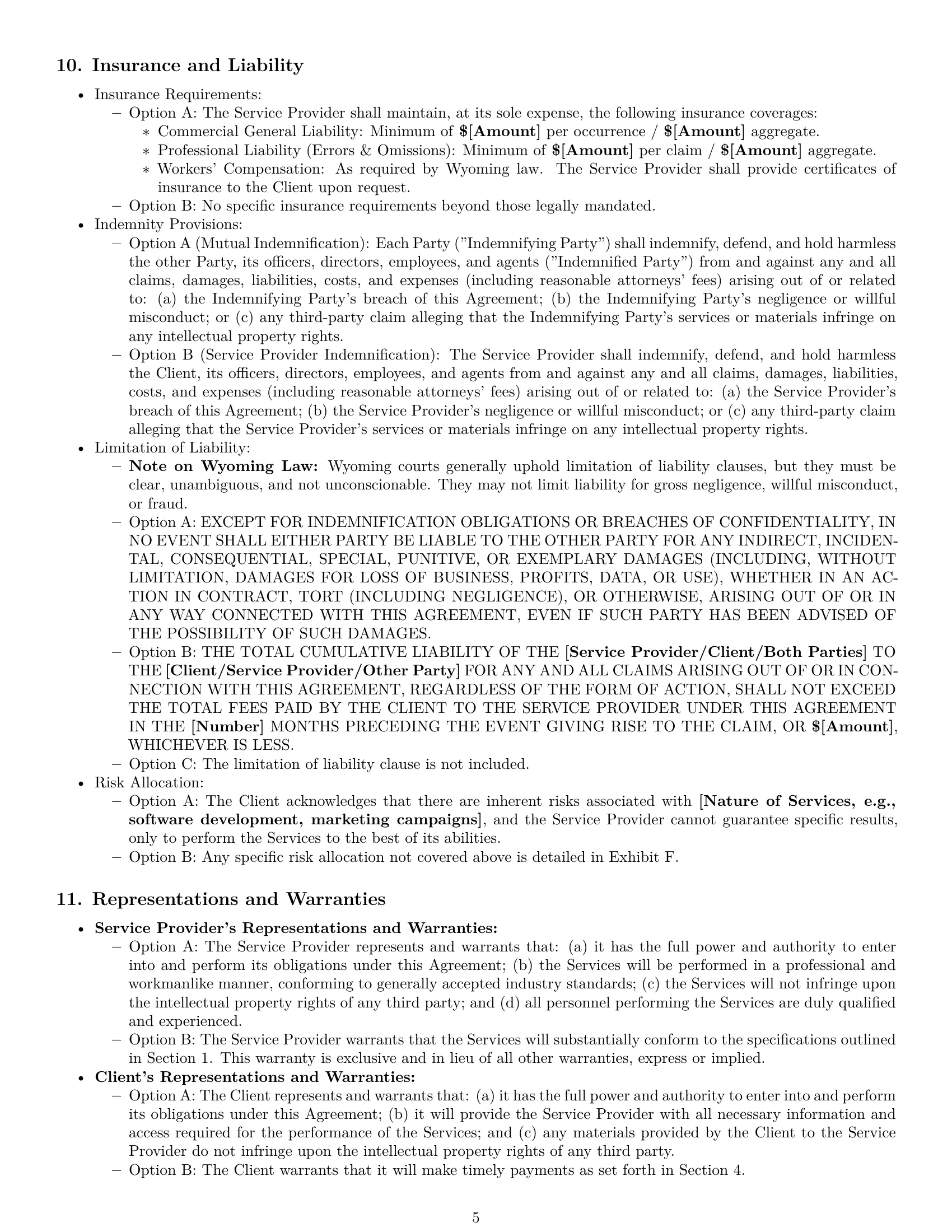 Preview page 5 of Pro Wyoming service contract template